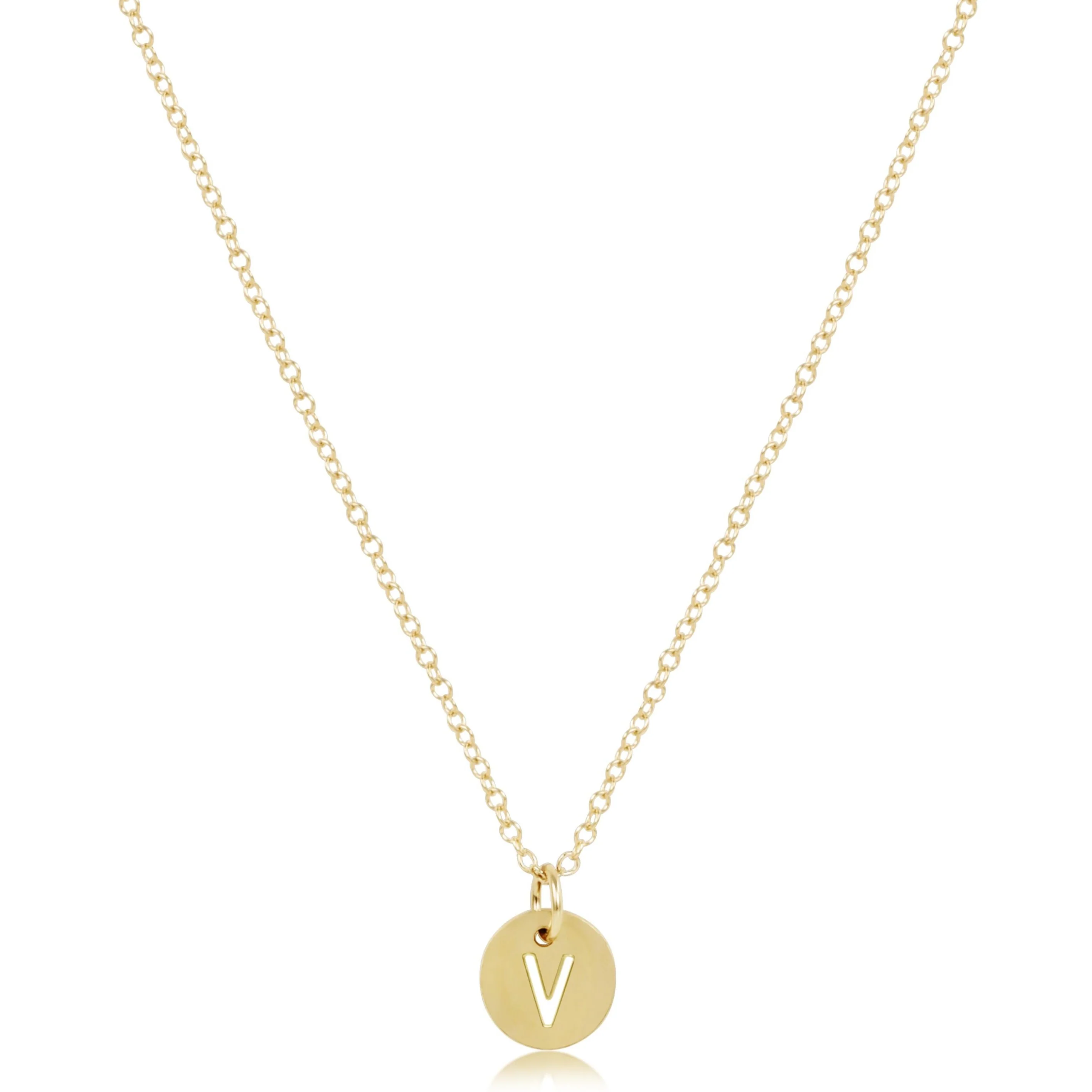 16" Necklace Gold - Respect Small Gold Disc - Image 22
