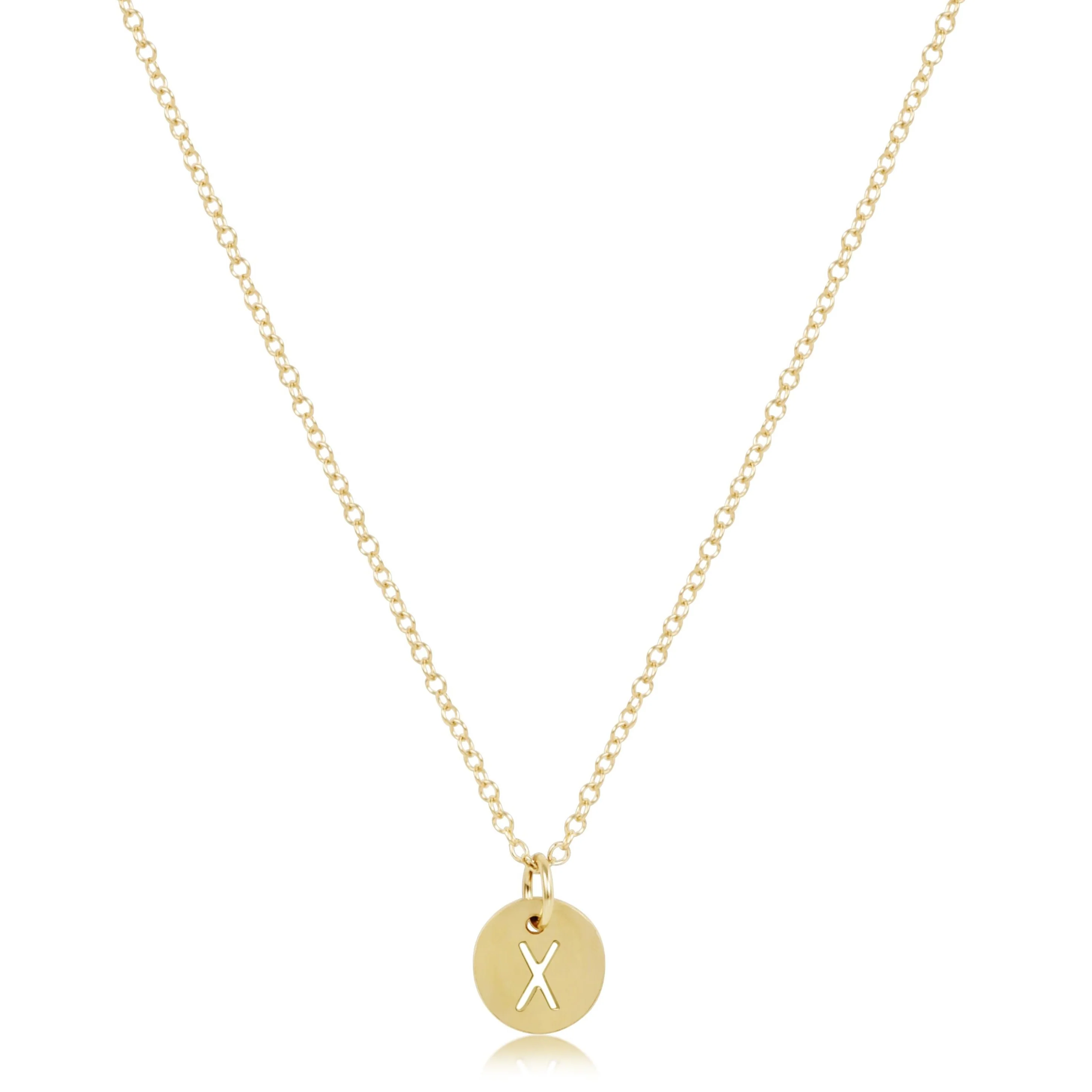 16" Necklace Gold - Respect Small Gold Disc - Image 24