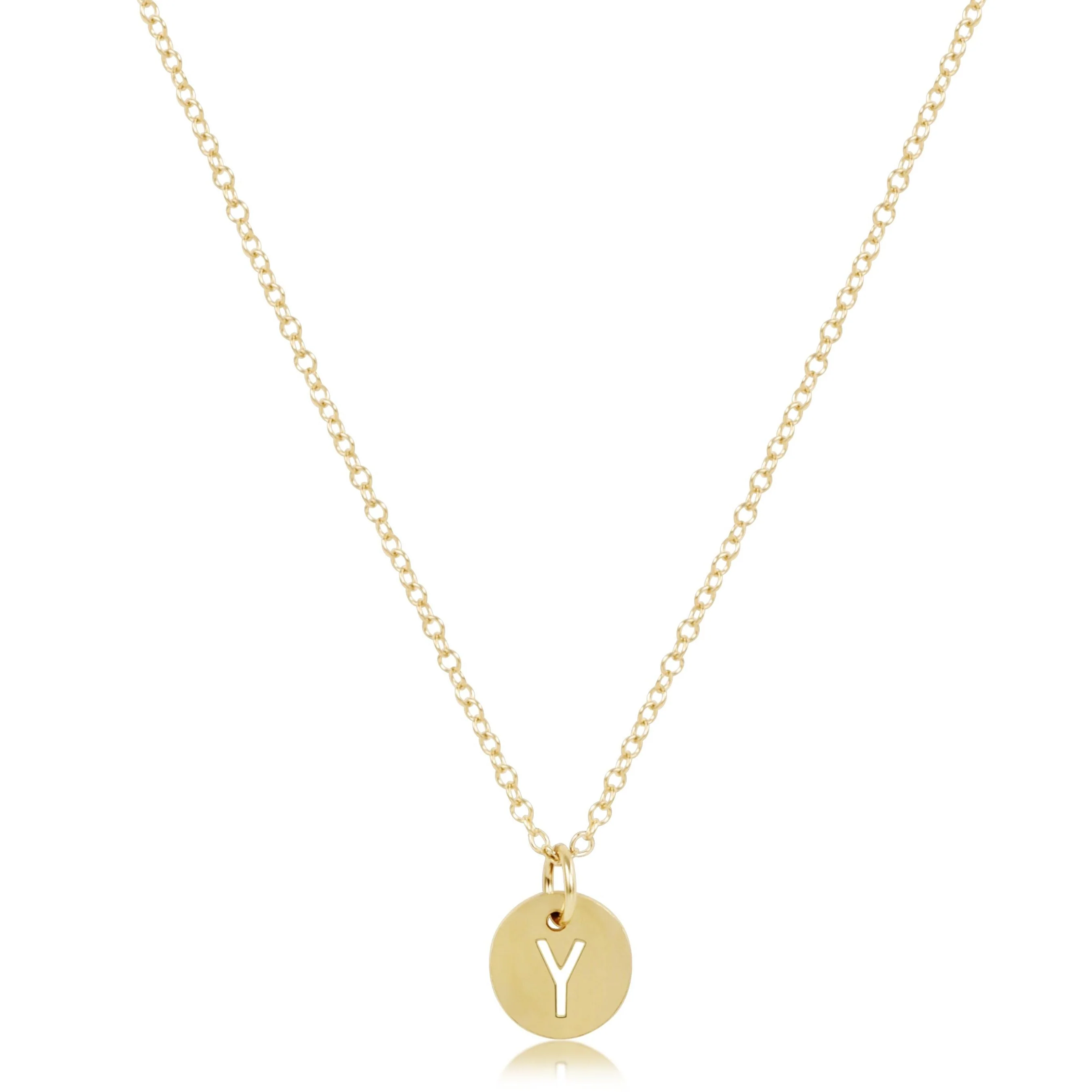 16" Necklace Gold - Respect Small Gold Disc - Image 25