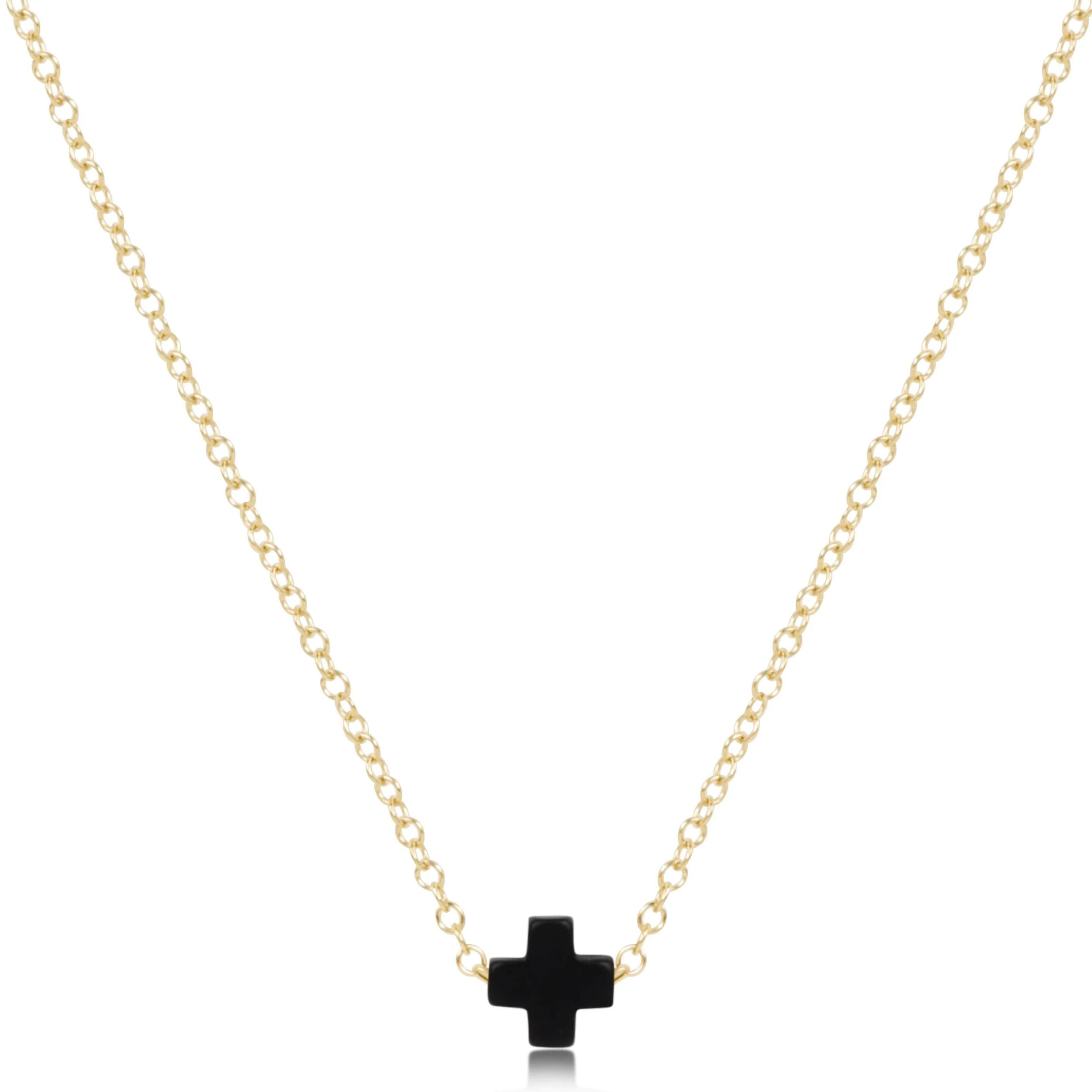 16" Necklace Gold - Signature Cross Small - Image 11