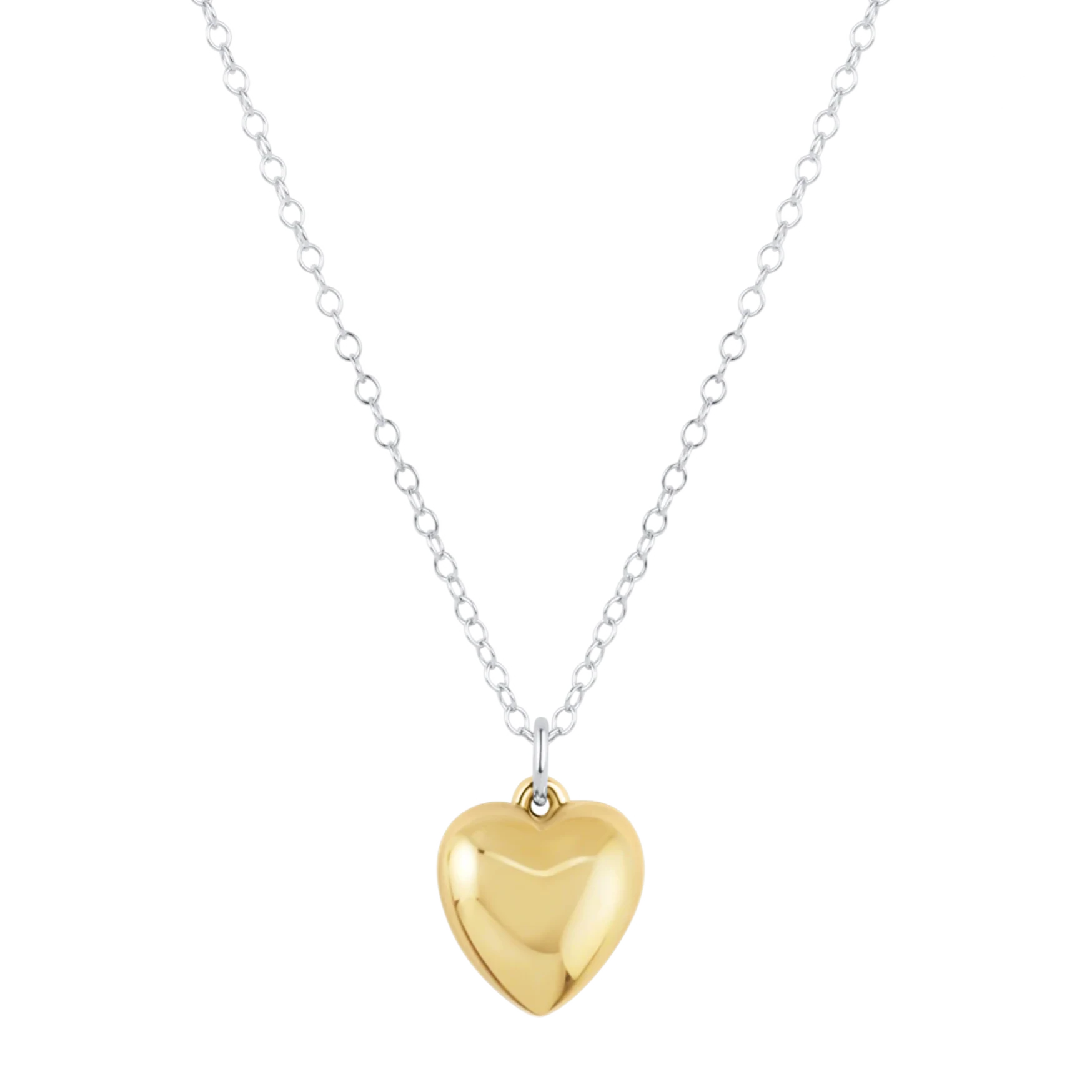 16" Necklace Mixed Metal - Love Plush Gold Charm