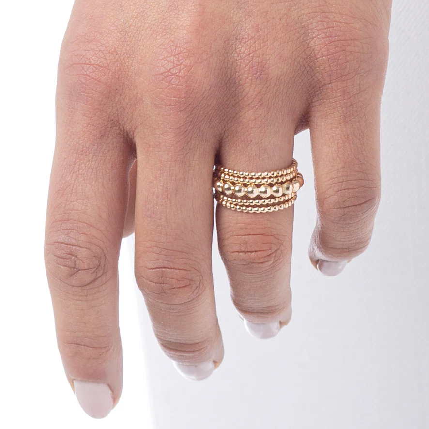 beaded gold ring stack - Image 2