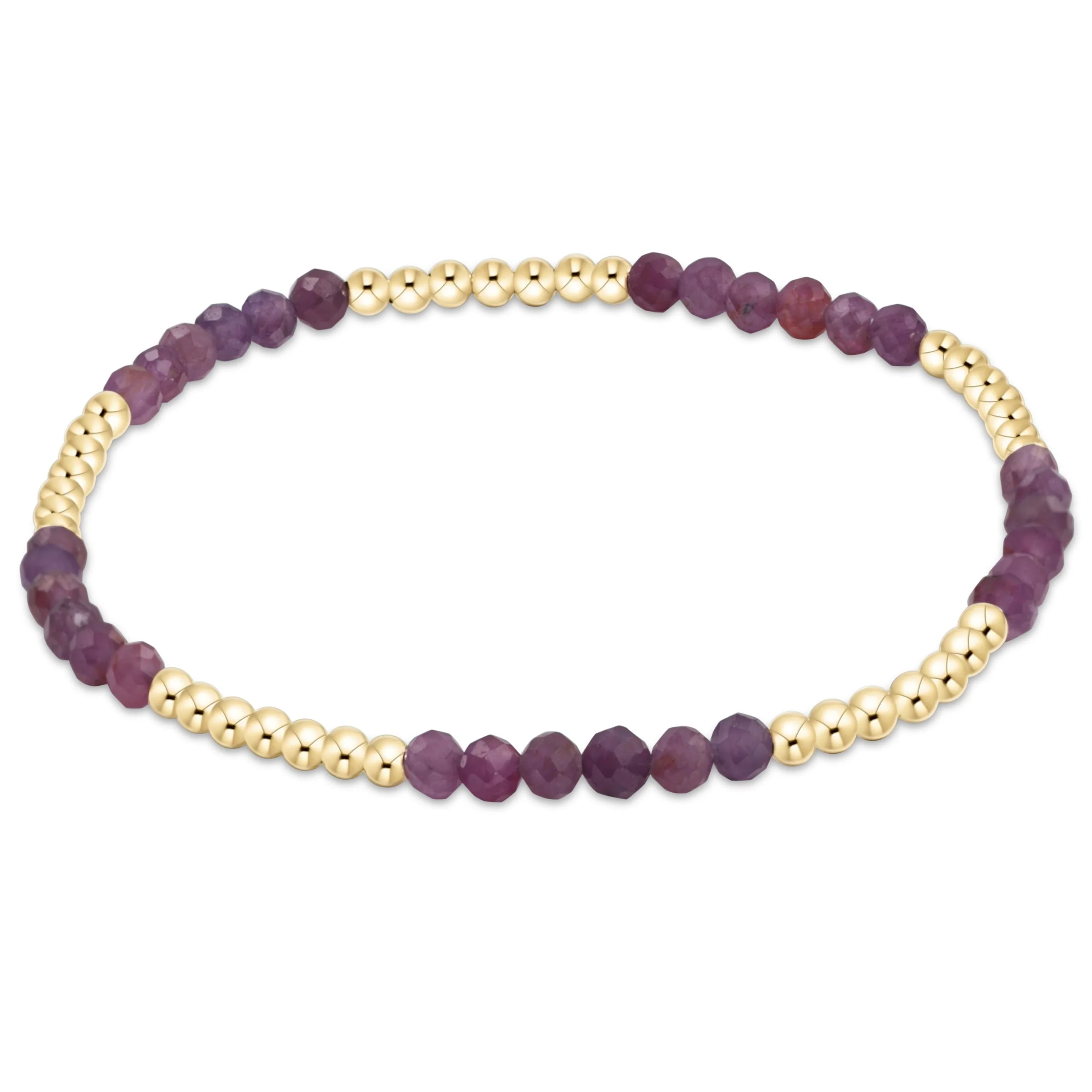 Blissful Pattern 2.5mm Bead Bracelet - Ruby