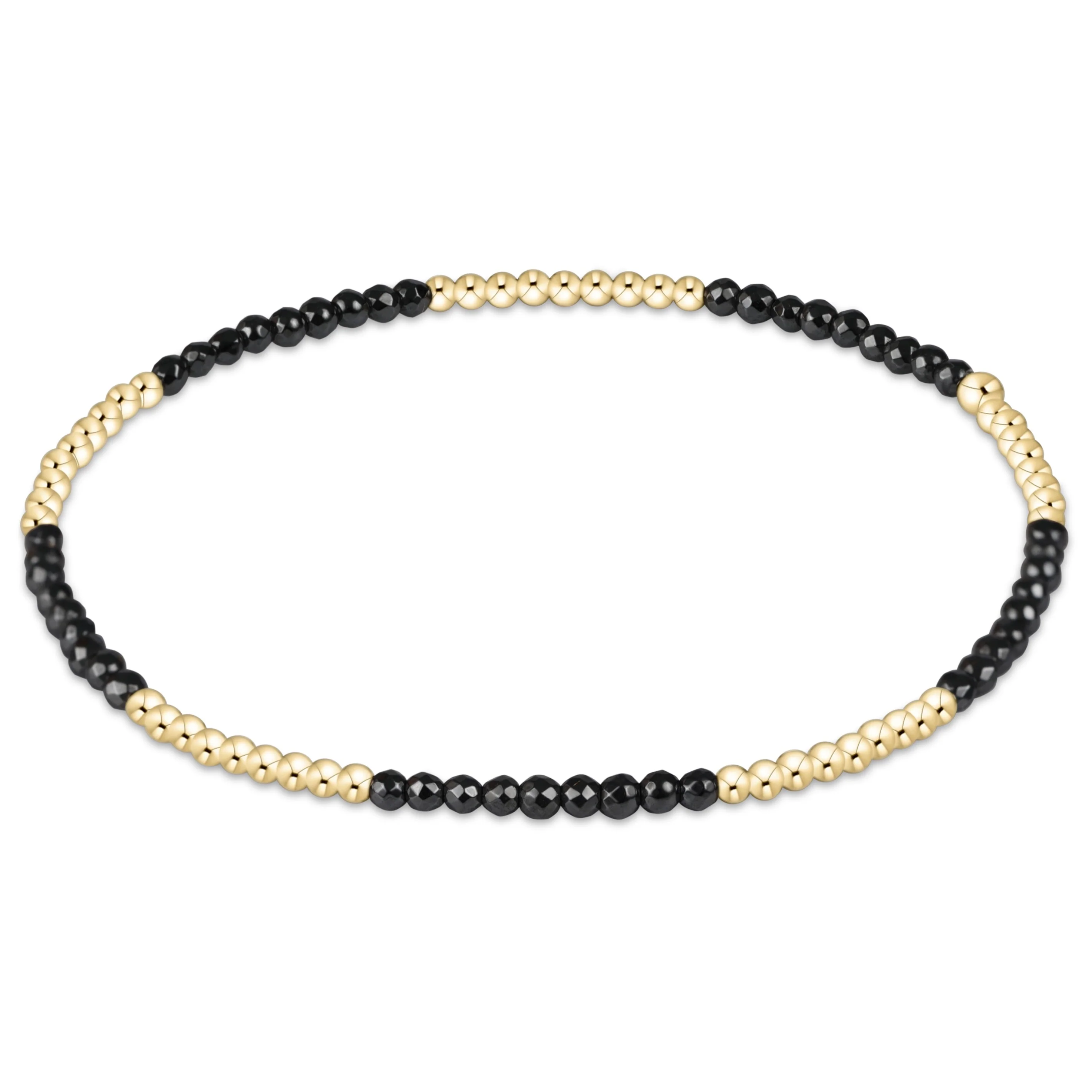 blissful pattern 2mm bead bracelet - faceted hematite