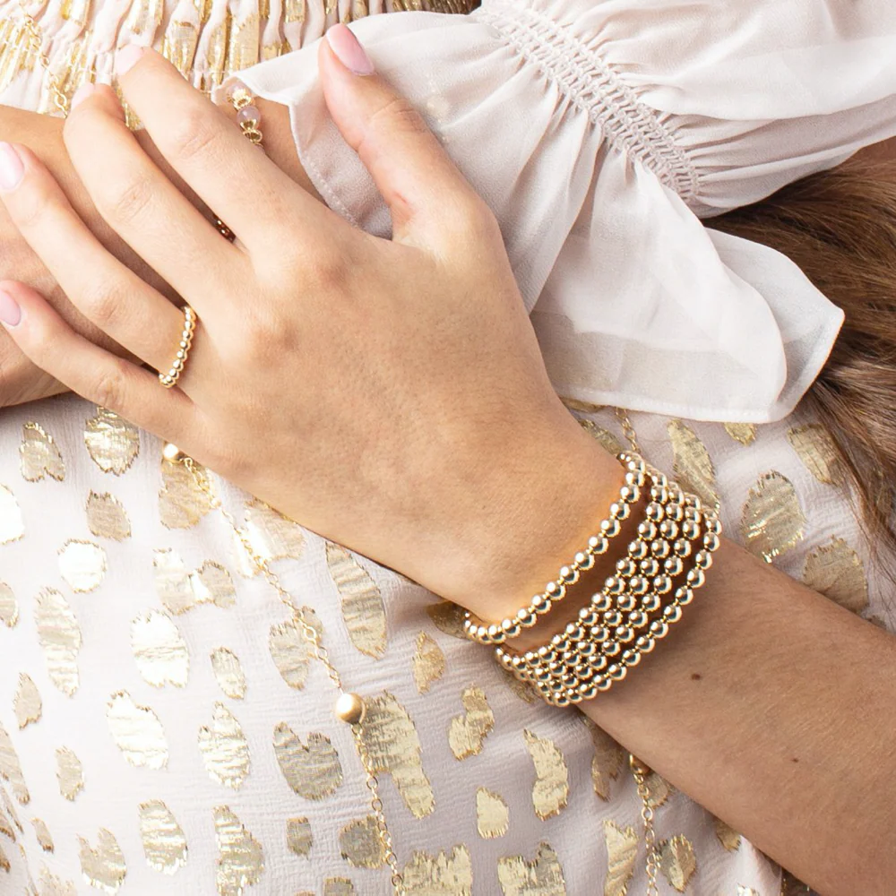 classic gold 5mm bead bracelet - Image 3