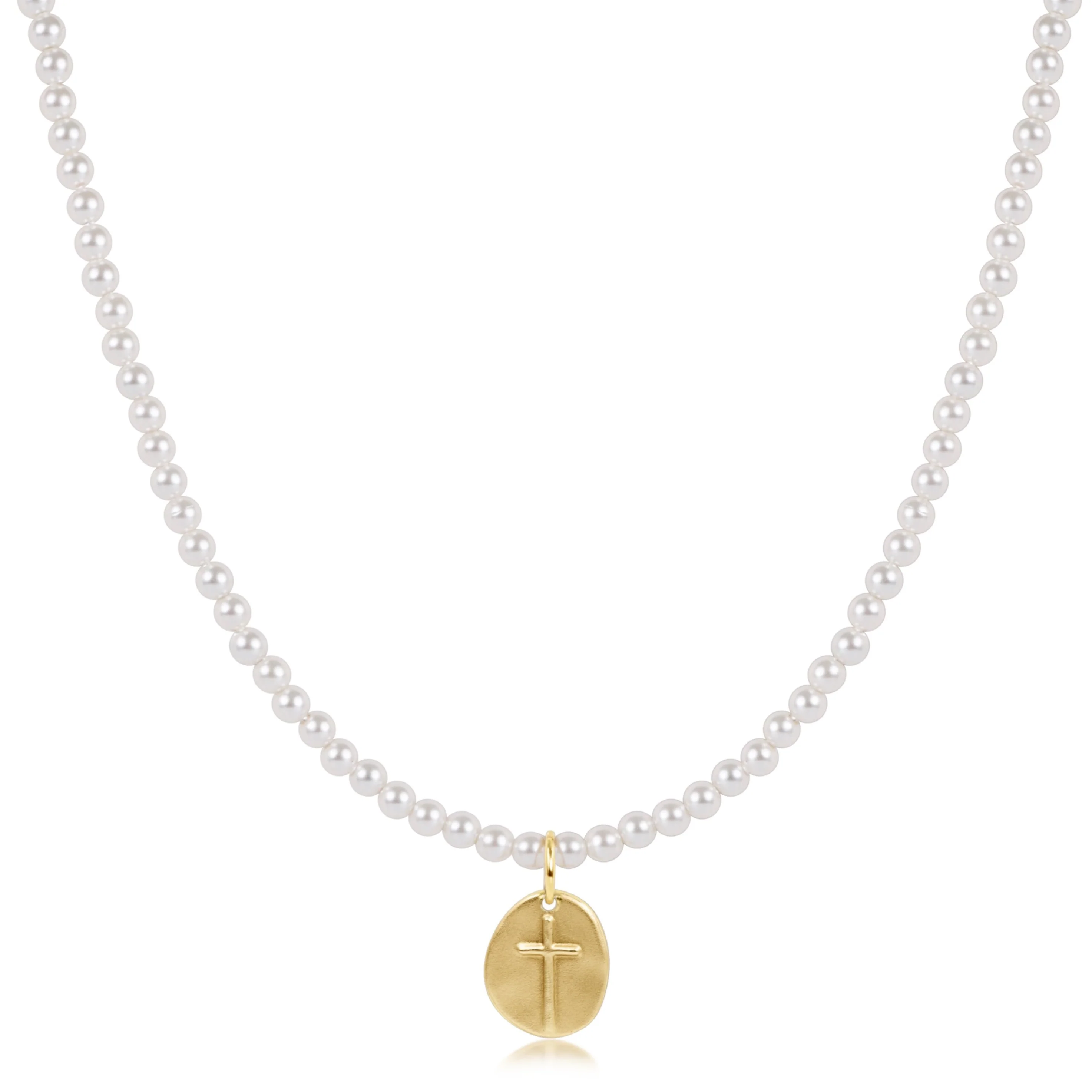 Choker Classic Pearl 3mm Bead - Inspire Small Gold Charm