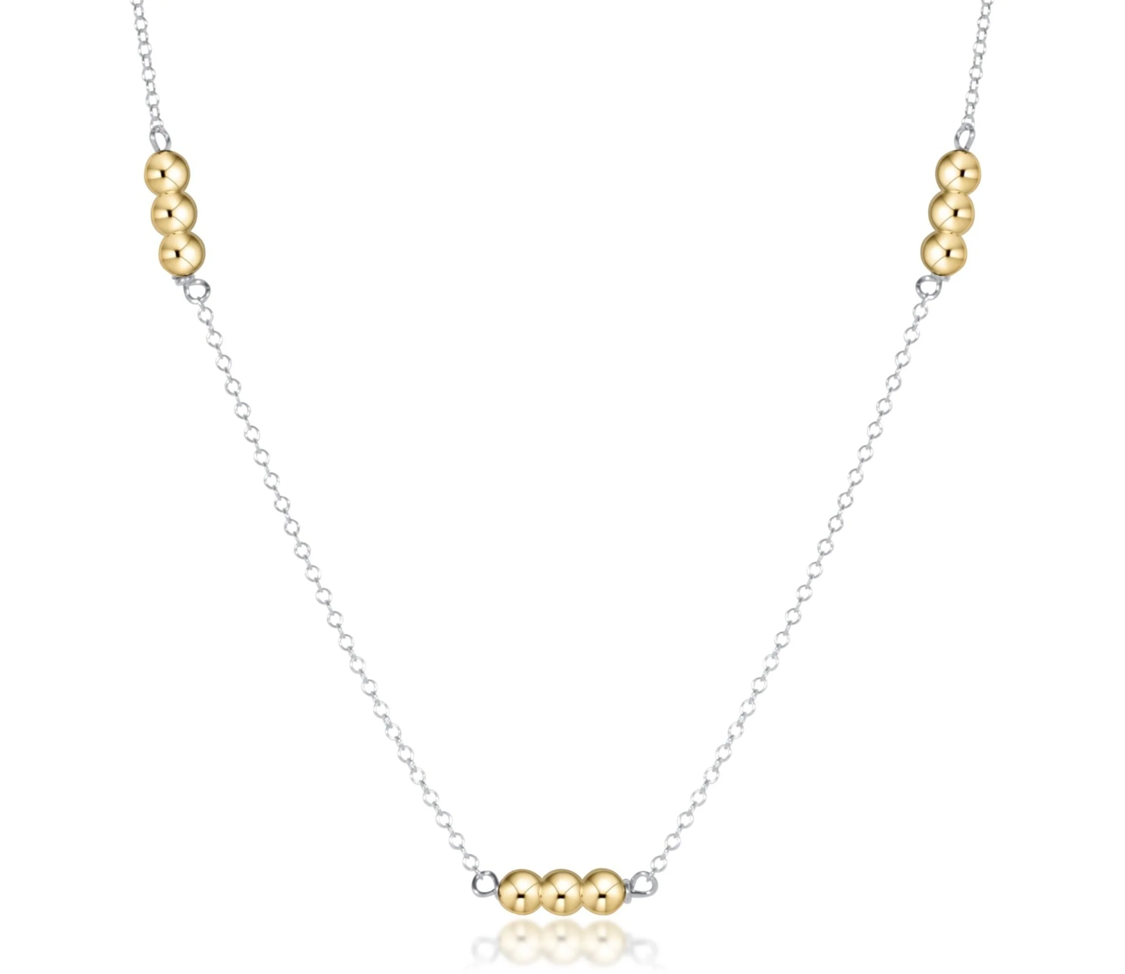 Choker Joy Simplicity Chain Sterling Mixed Metal - 3mm Gold