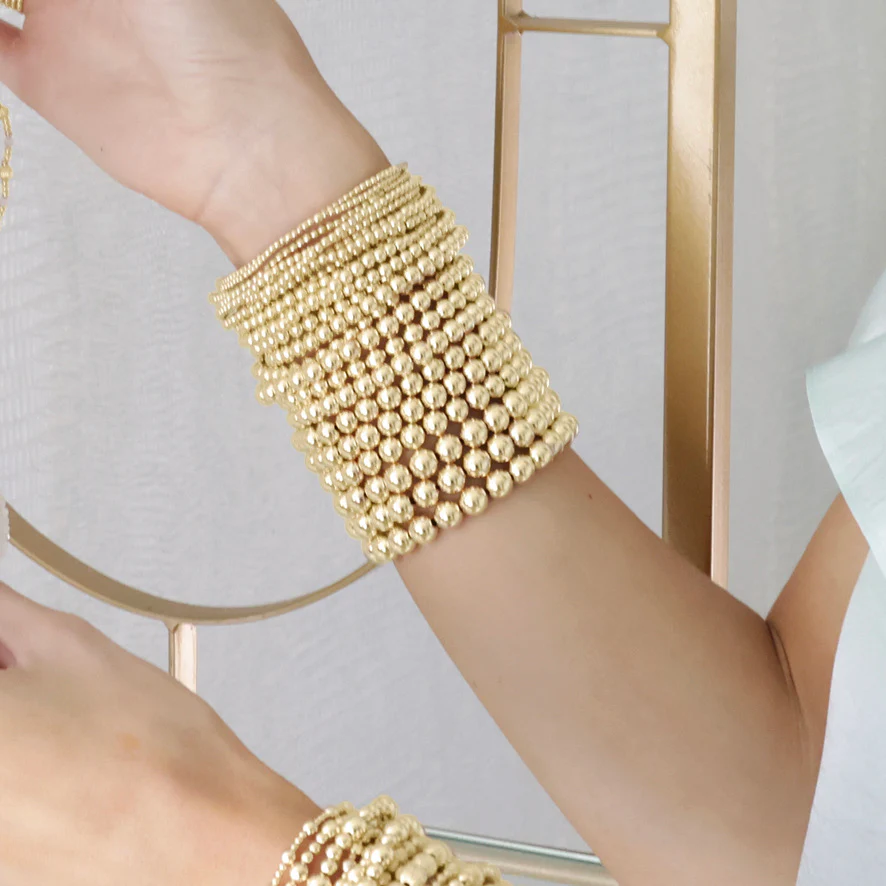 Classic Gold 8mm Bead Bracelet - Image 3