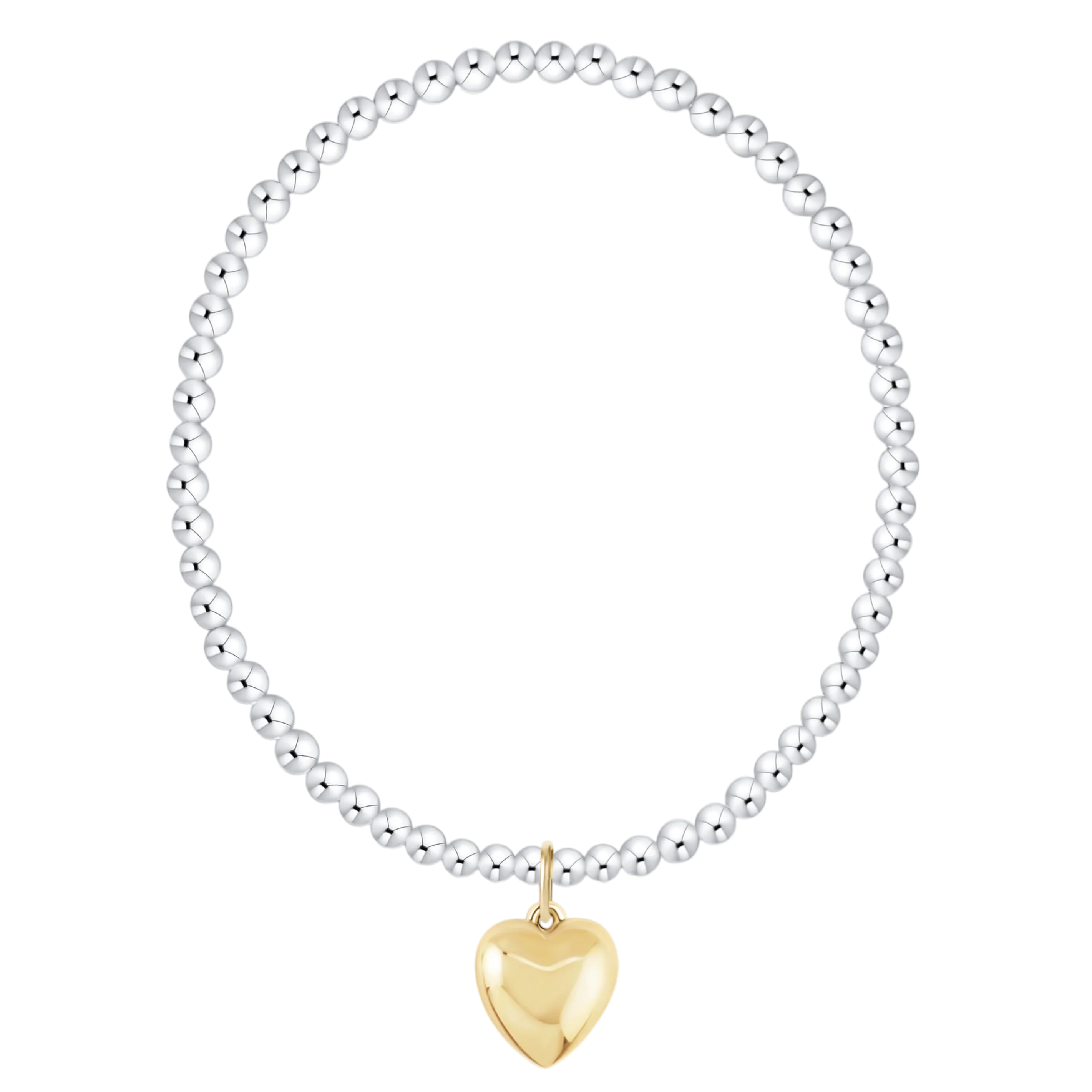Classic Mixed Metal 3mm Bracelet - Love Plush Gold Charm