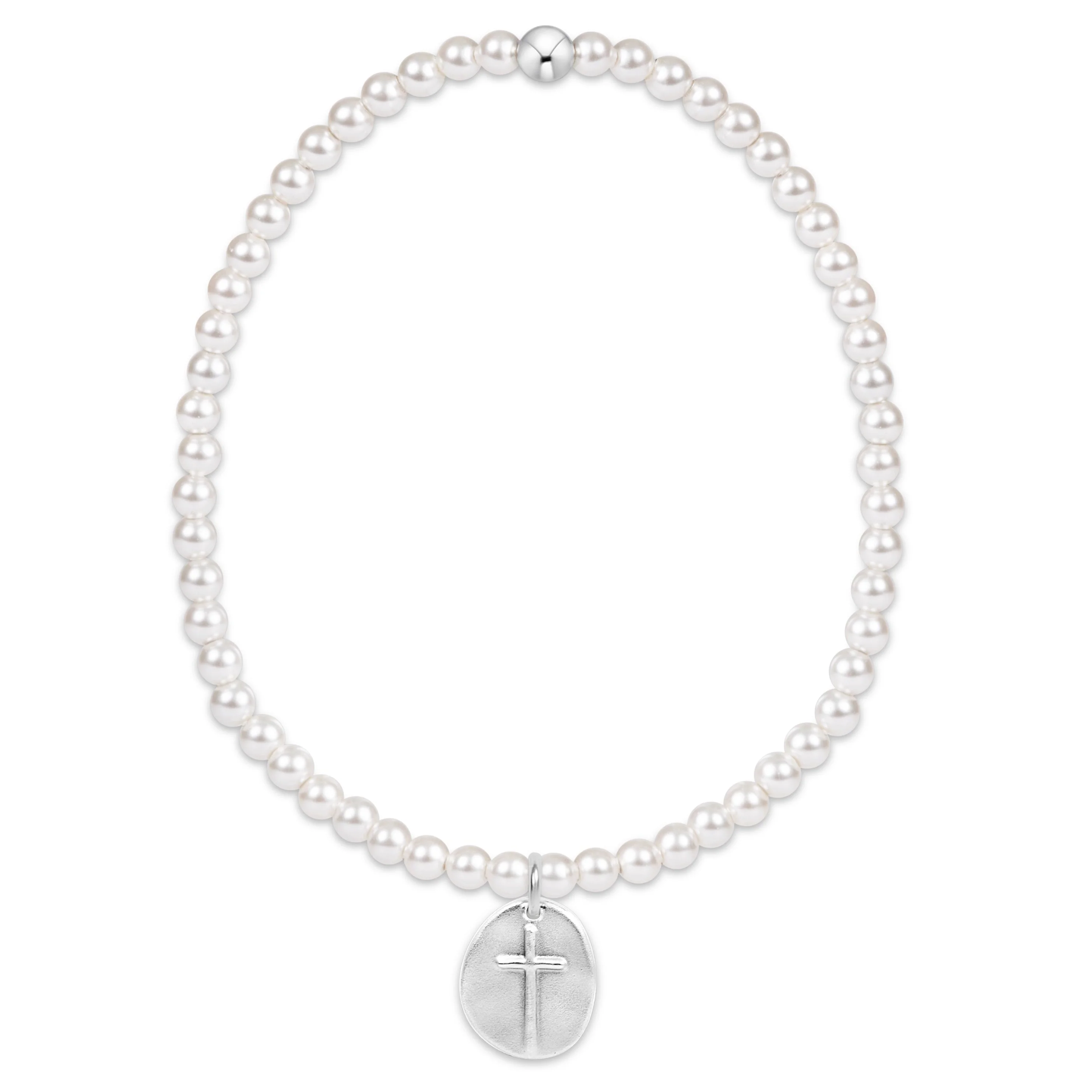 classic pearl 3mm bead bracelet - inspire small sterling charm