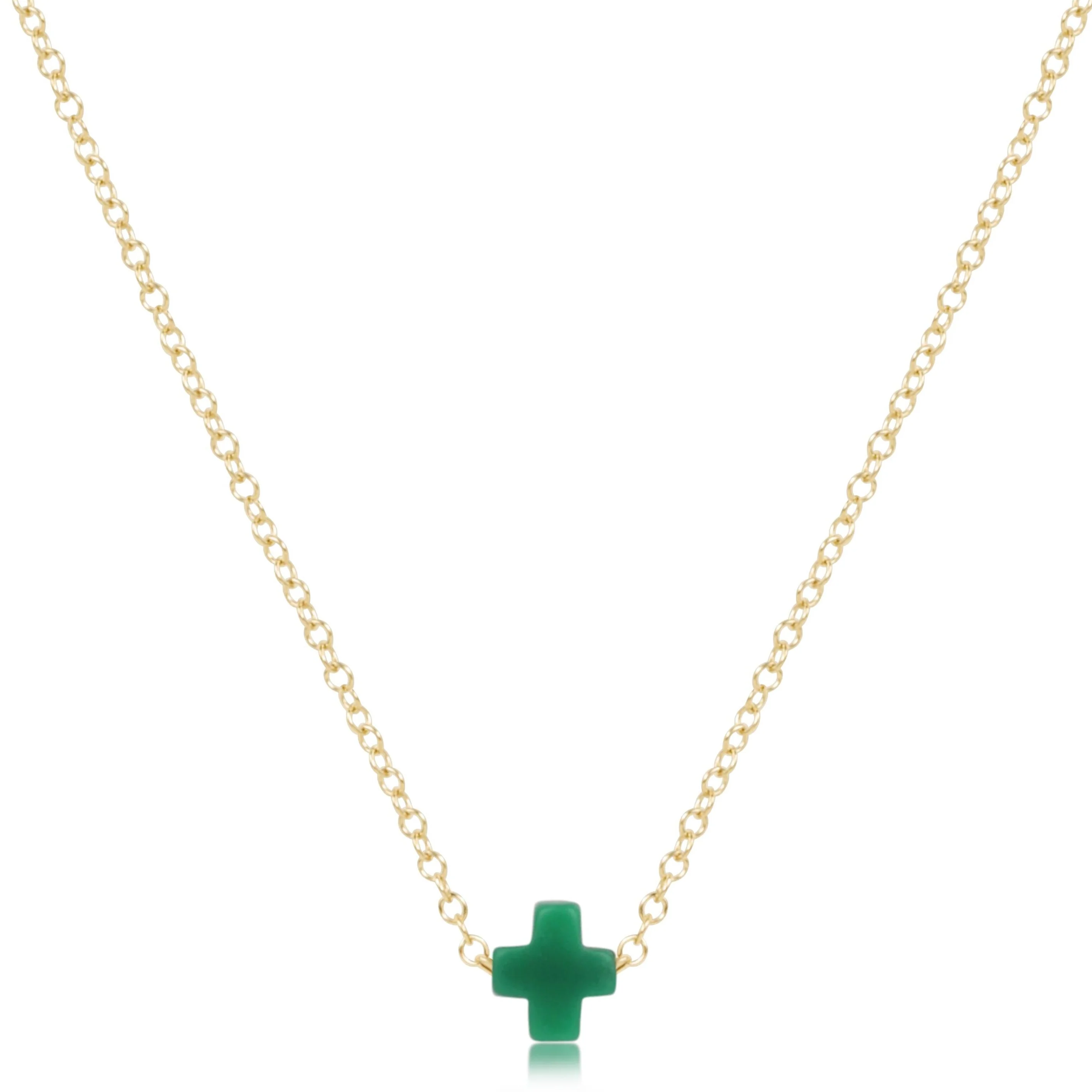 16" Necklace Gold - Signature Cross Small - Image 8