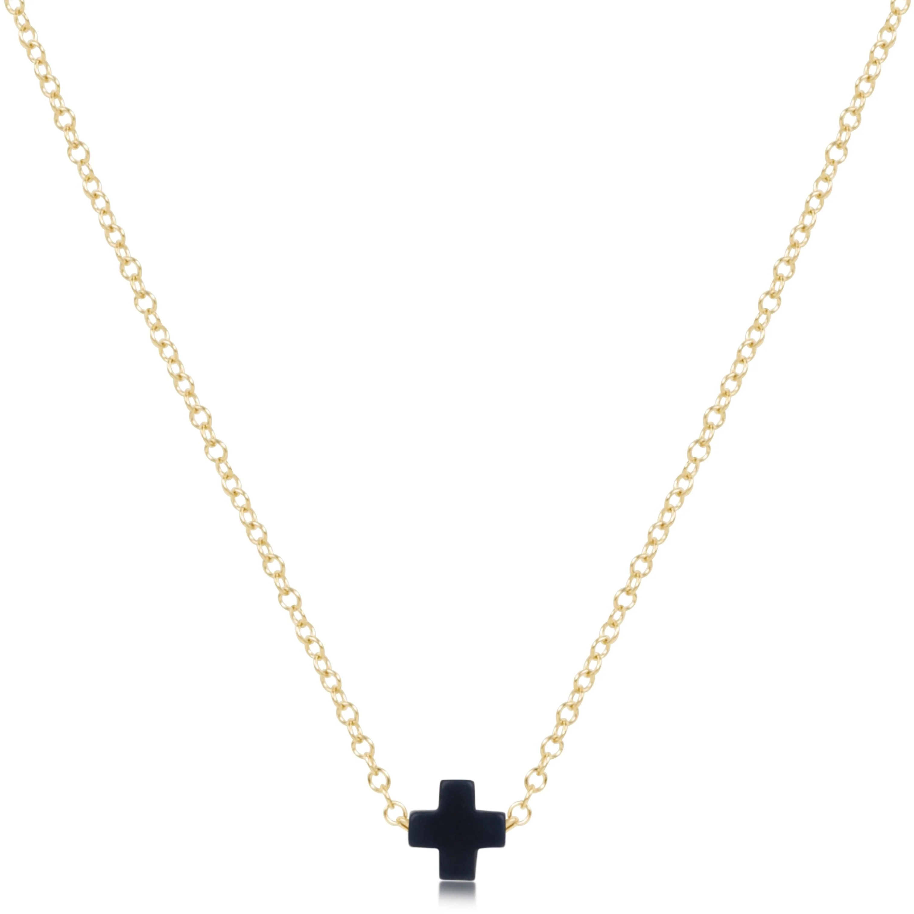 16" Necklace Gold - Signature Cross Small - Image 10