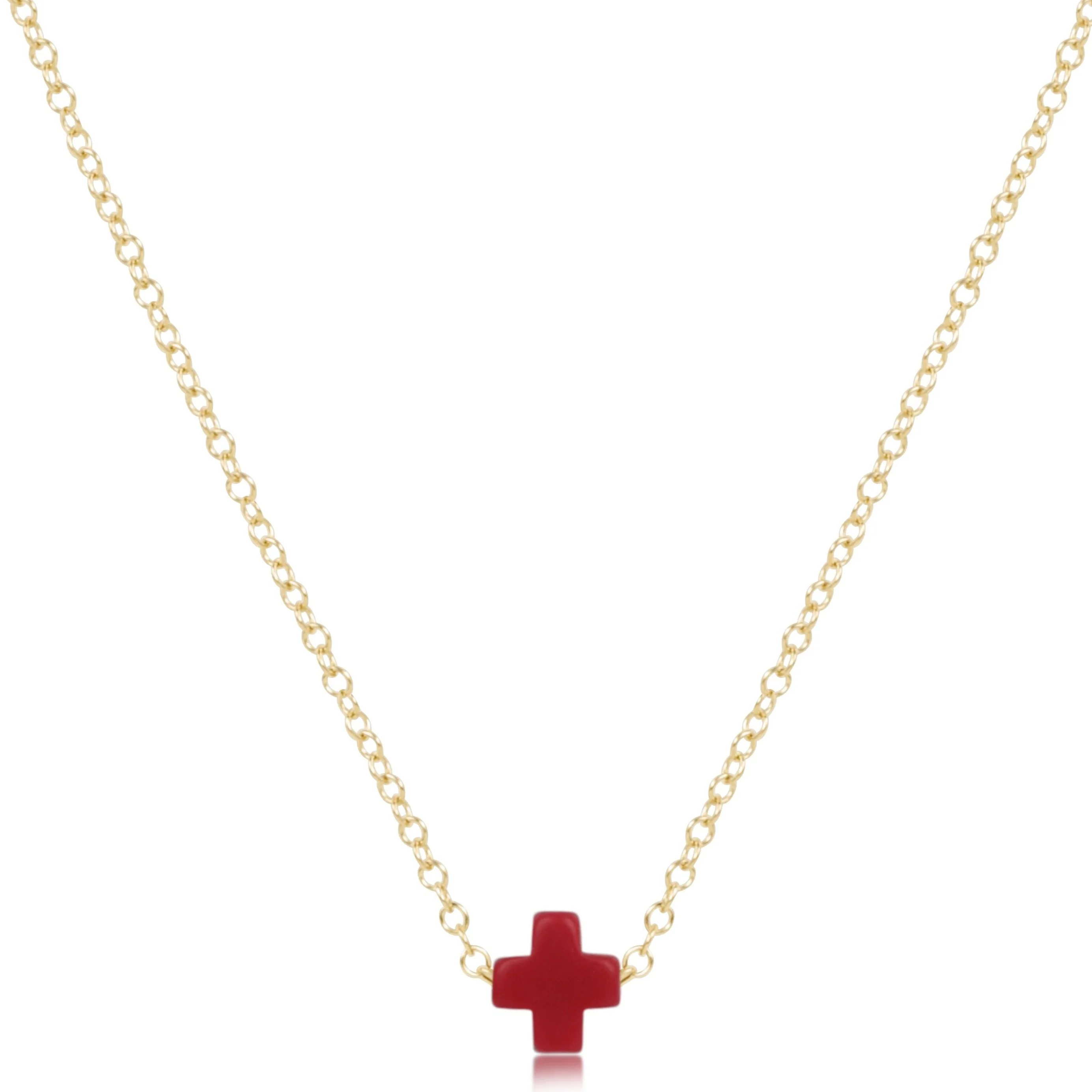 16" Necklace Gold - Signature Cross Small - Image 13