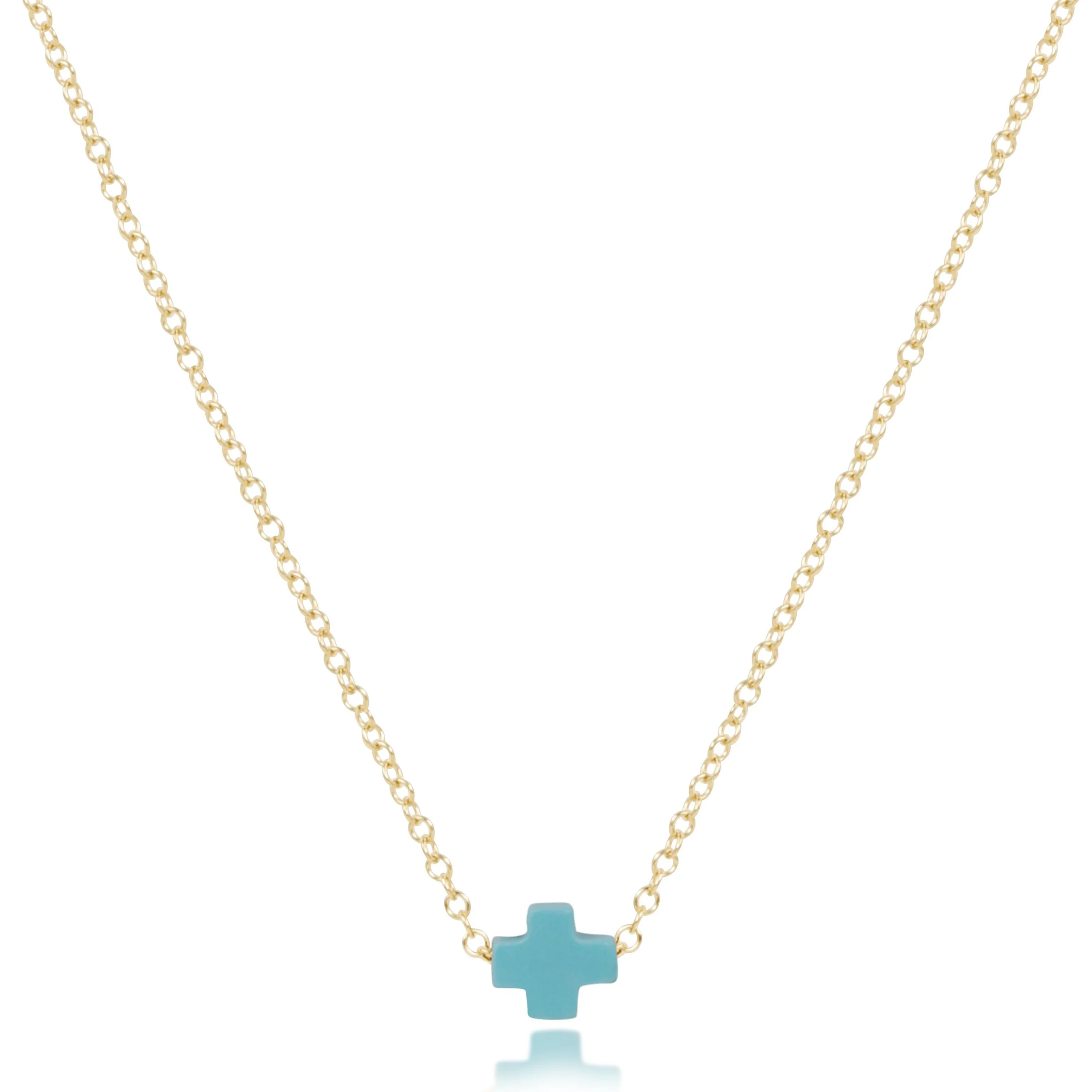 16" Necklace Gold - Signature Cross Small - Image 3