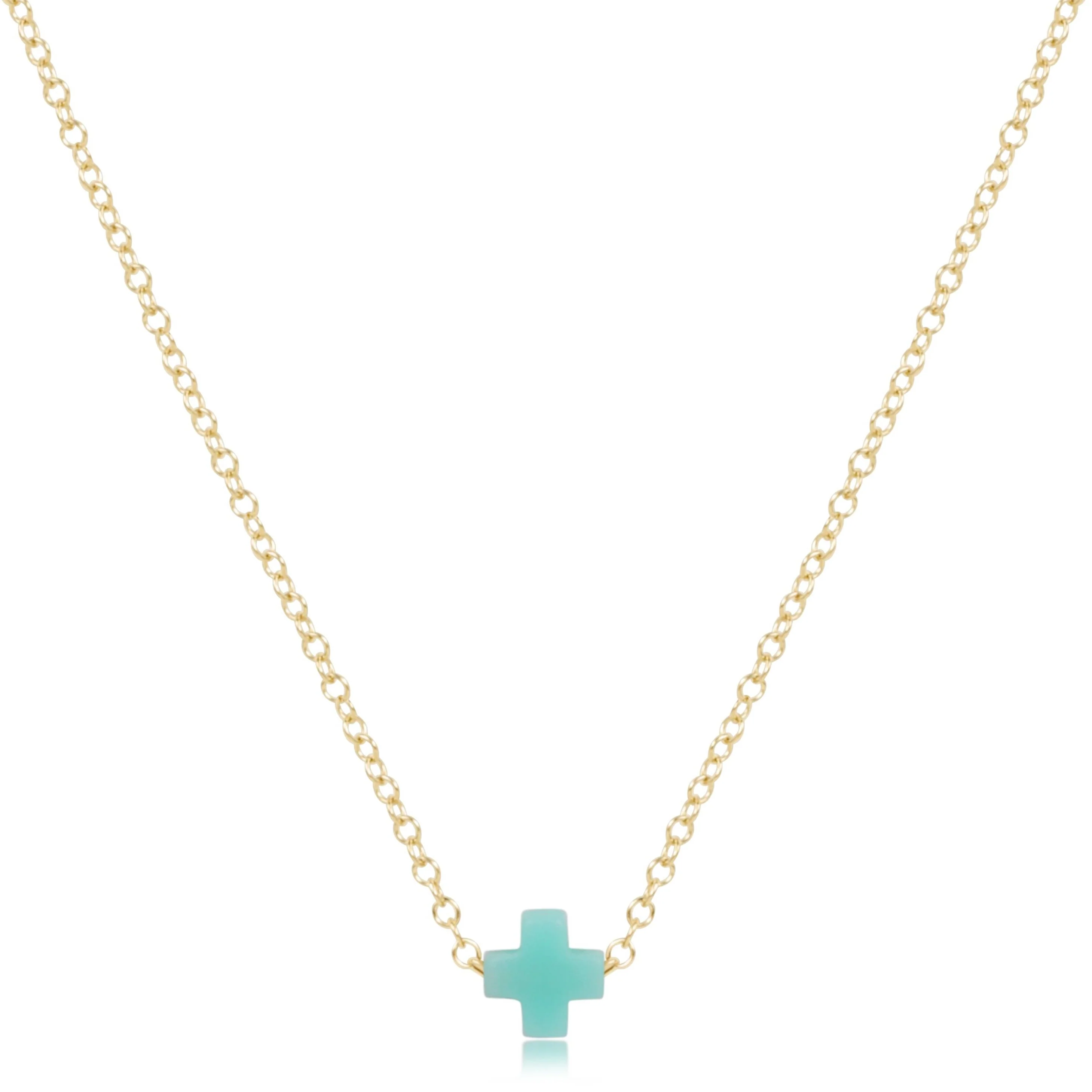 16" Necklace Gold - Signature Cross Small - Image 9
