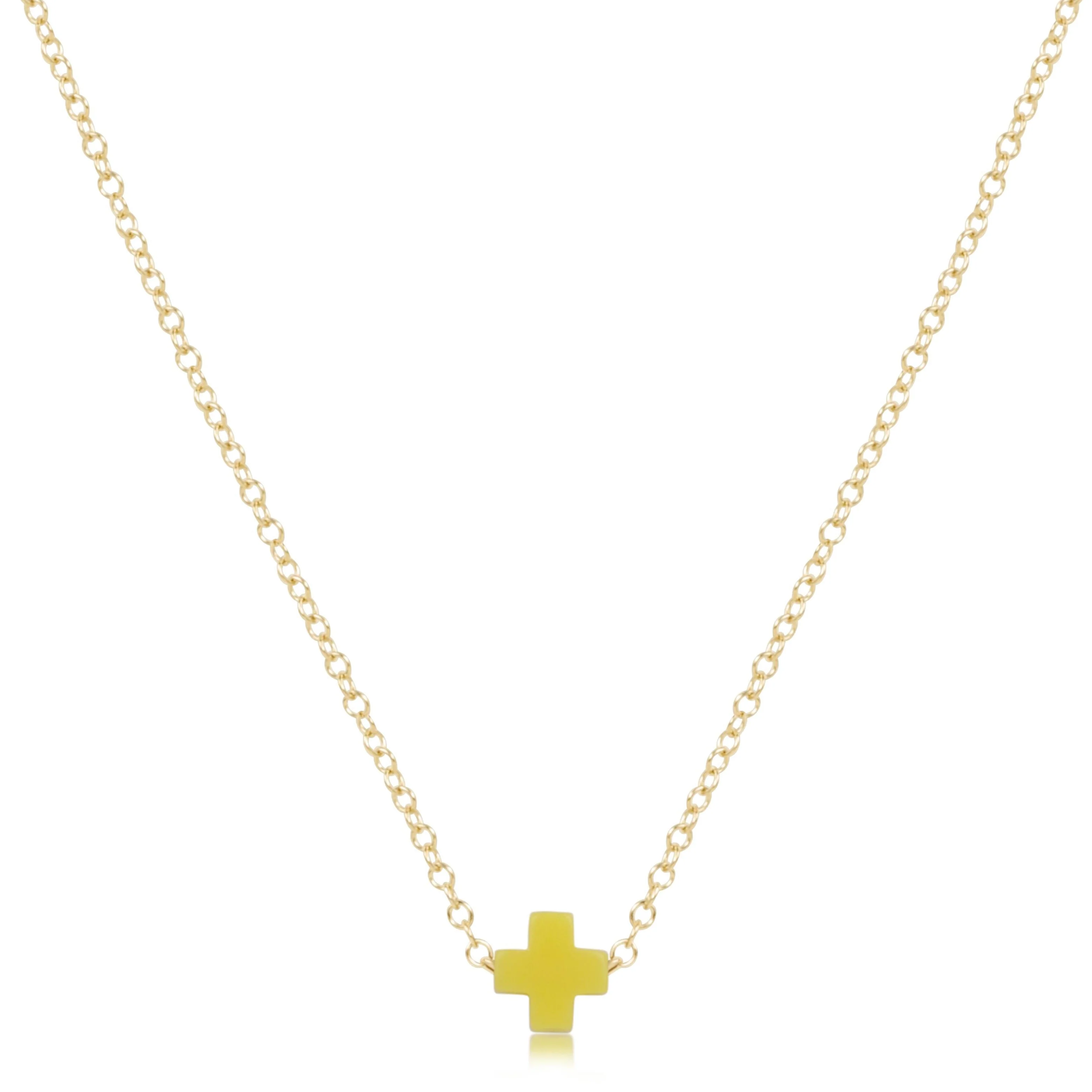 16" Necklace Gold - Signature Cross Small - Image 4