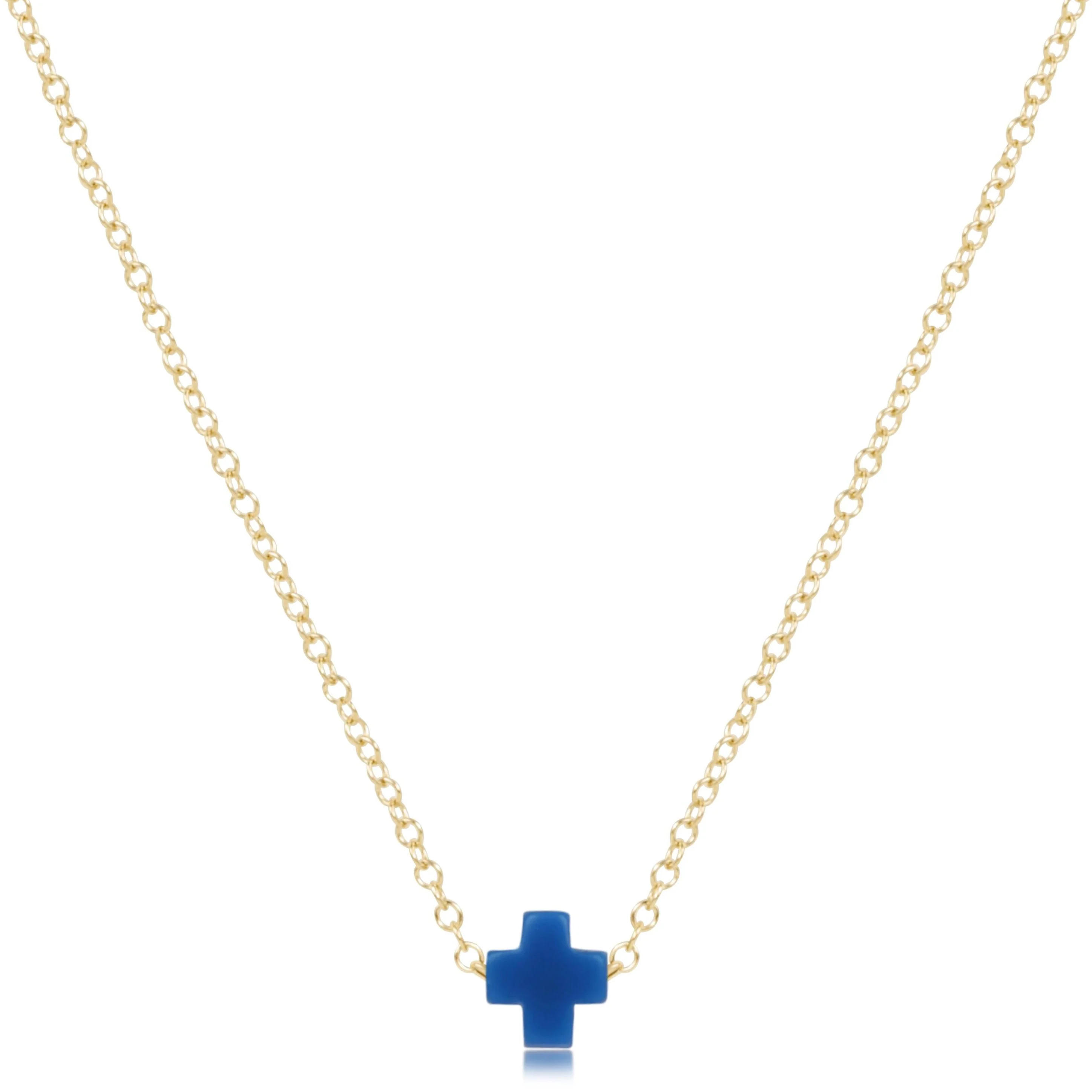 16" Necklace Gold - Signature Cross Small - Image 6