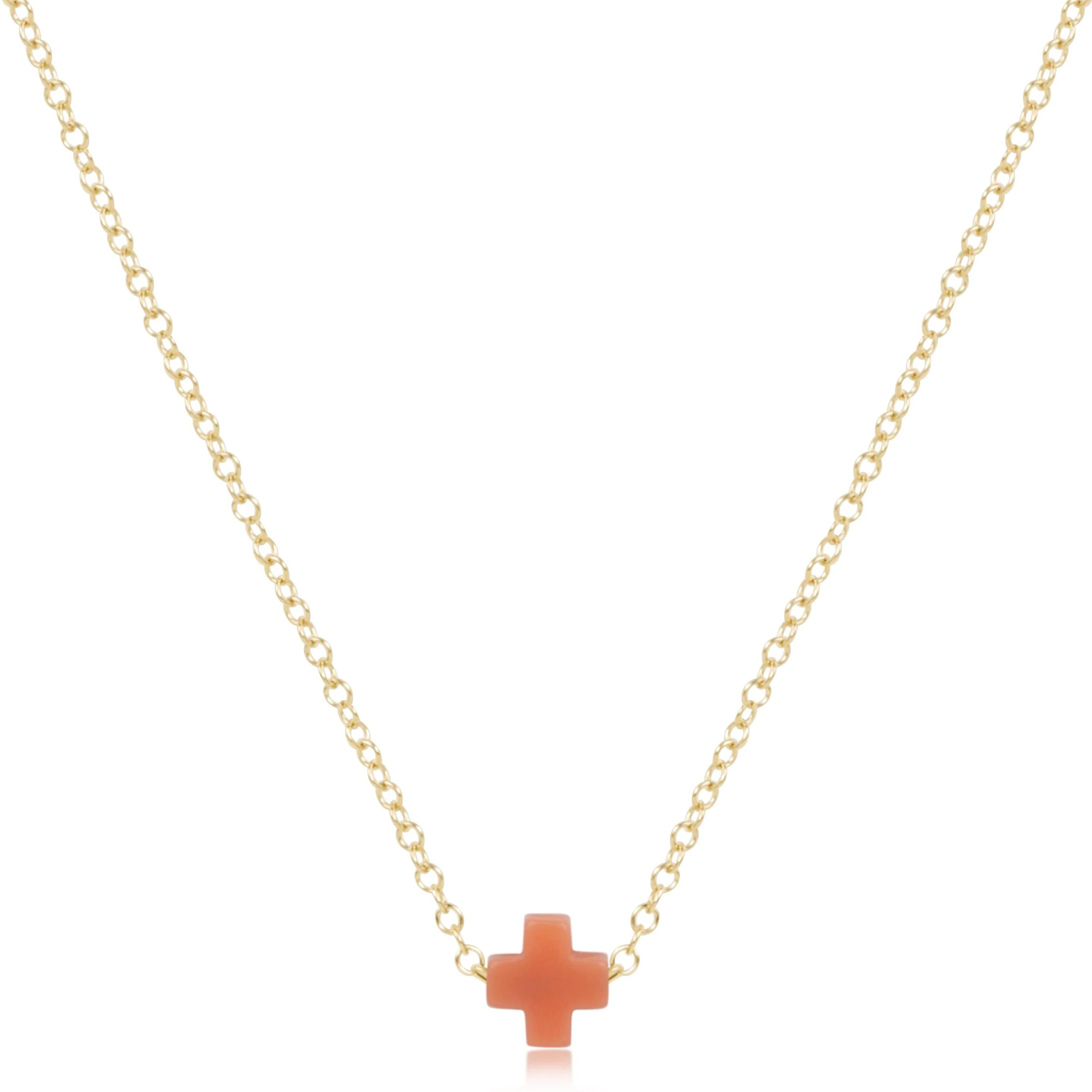 16" Necklace Gold - Signature Cross Small - Image 7