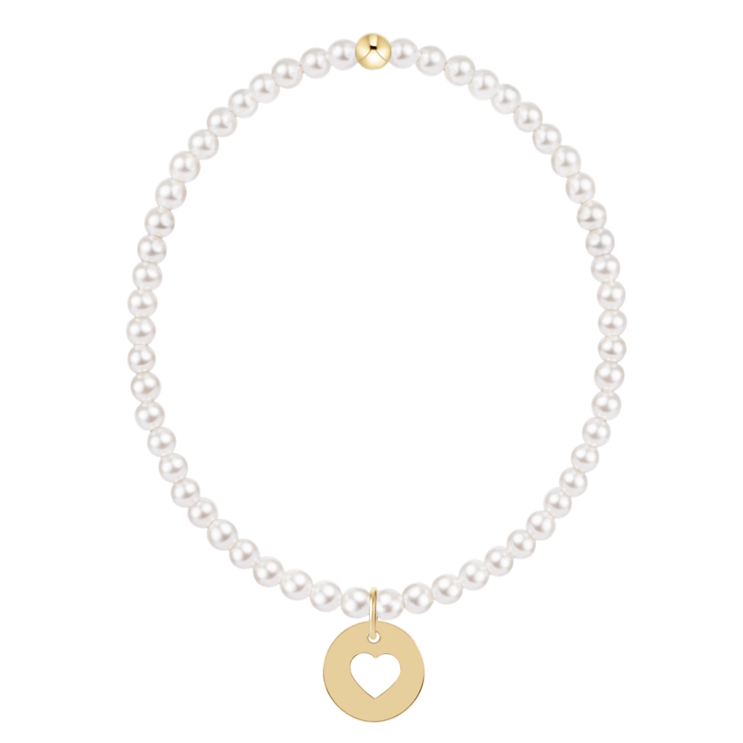 Classic Pearl 3mm Bracelet - Love Gold Disc