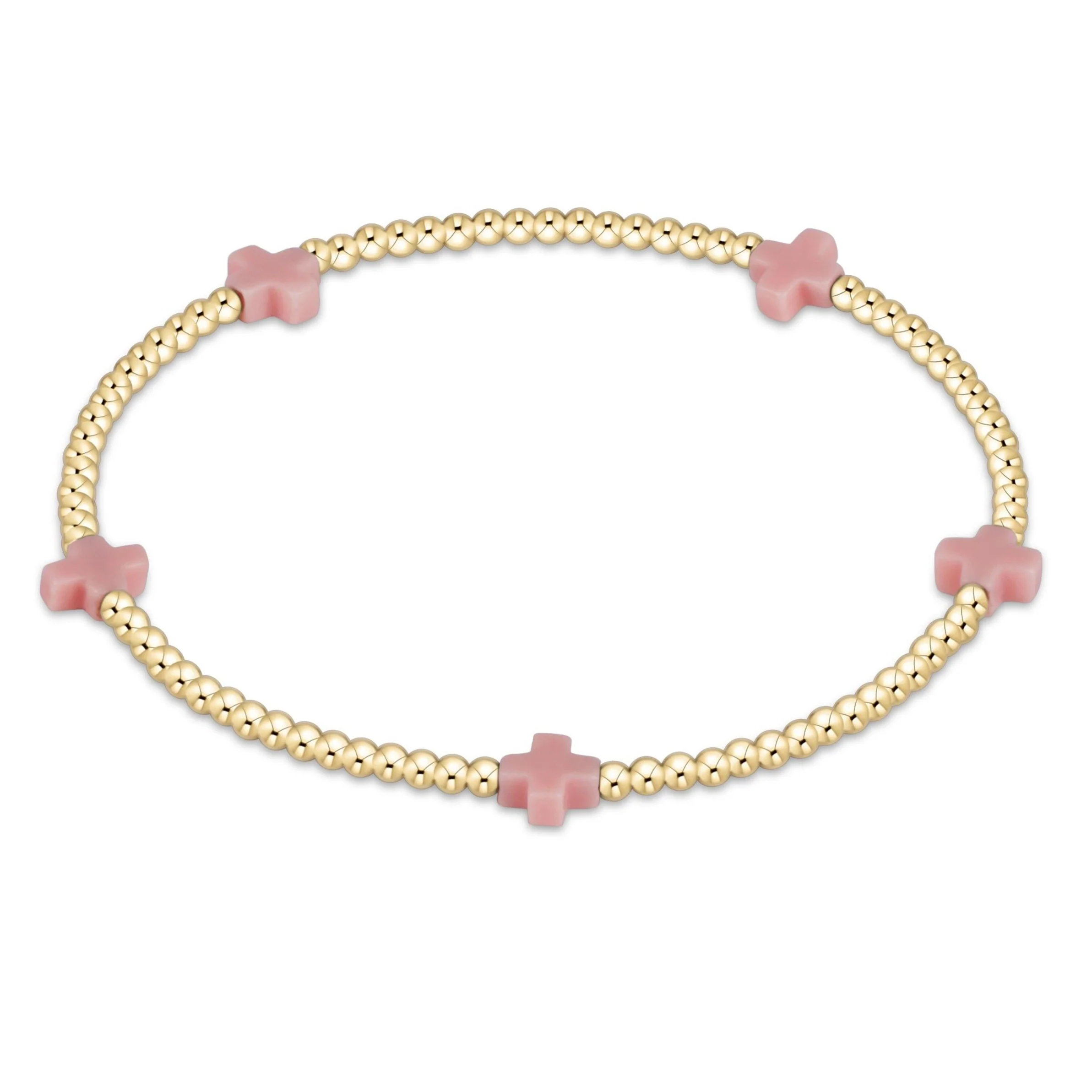 Signature Cross Small Gold Pattern 2mm Bead Bracelet - Image 12