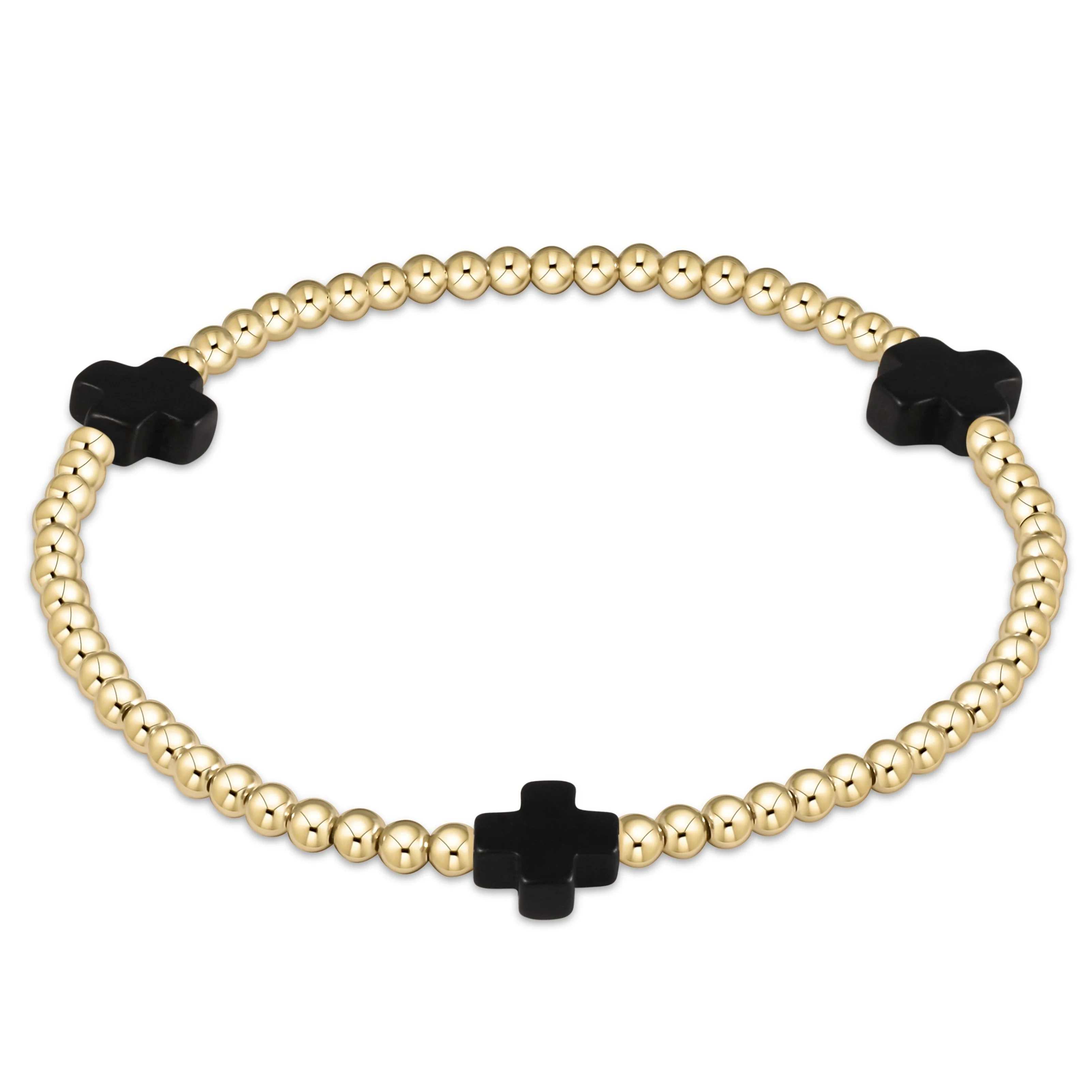 enewton Extends - Signature Cross Gold Pattern 3mm Bead Bracelet - Image 5