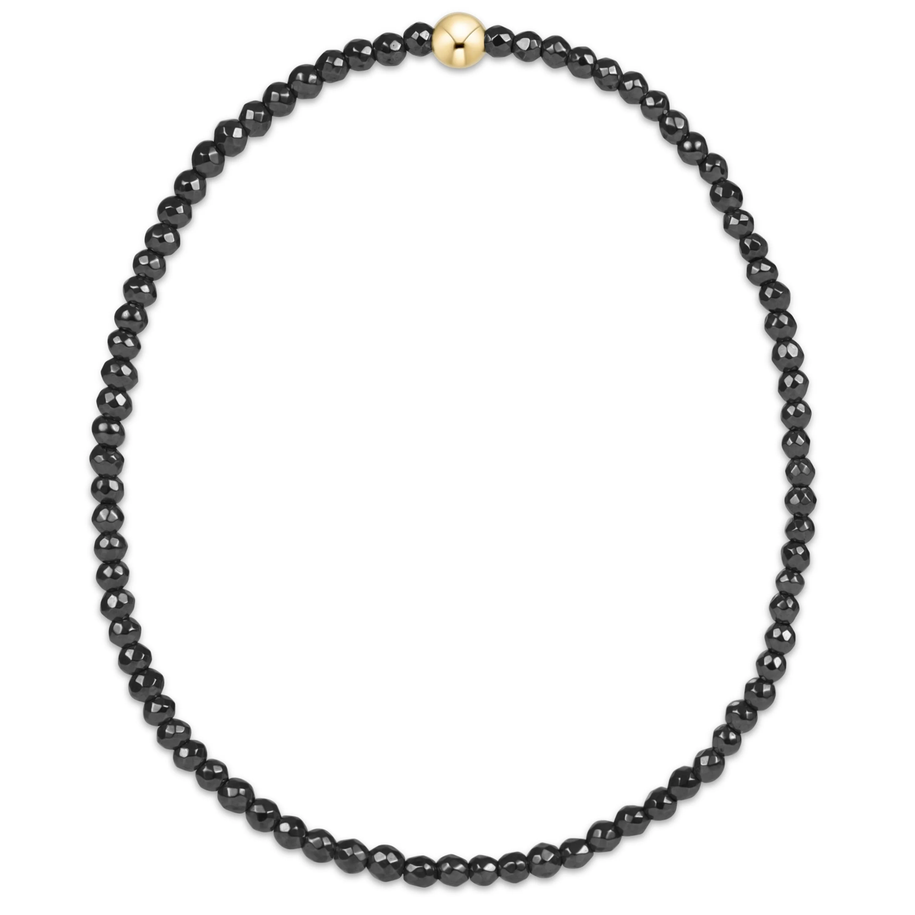 faceted hematite 2mm bead bracelet