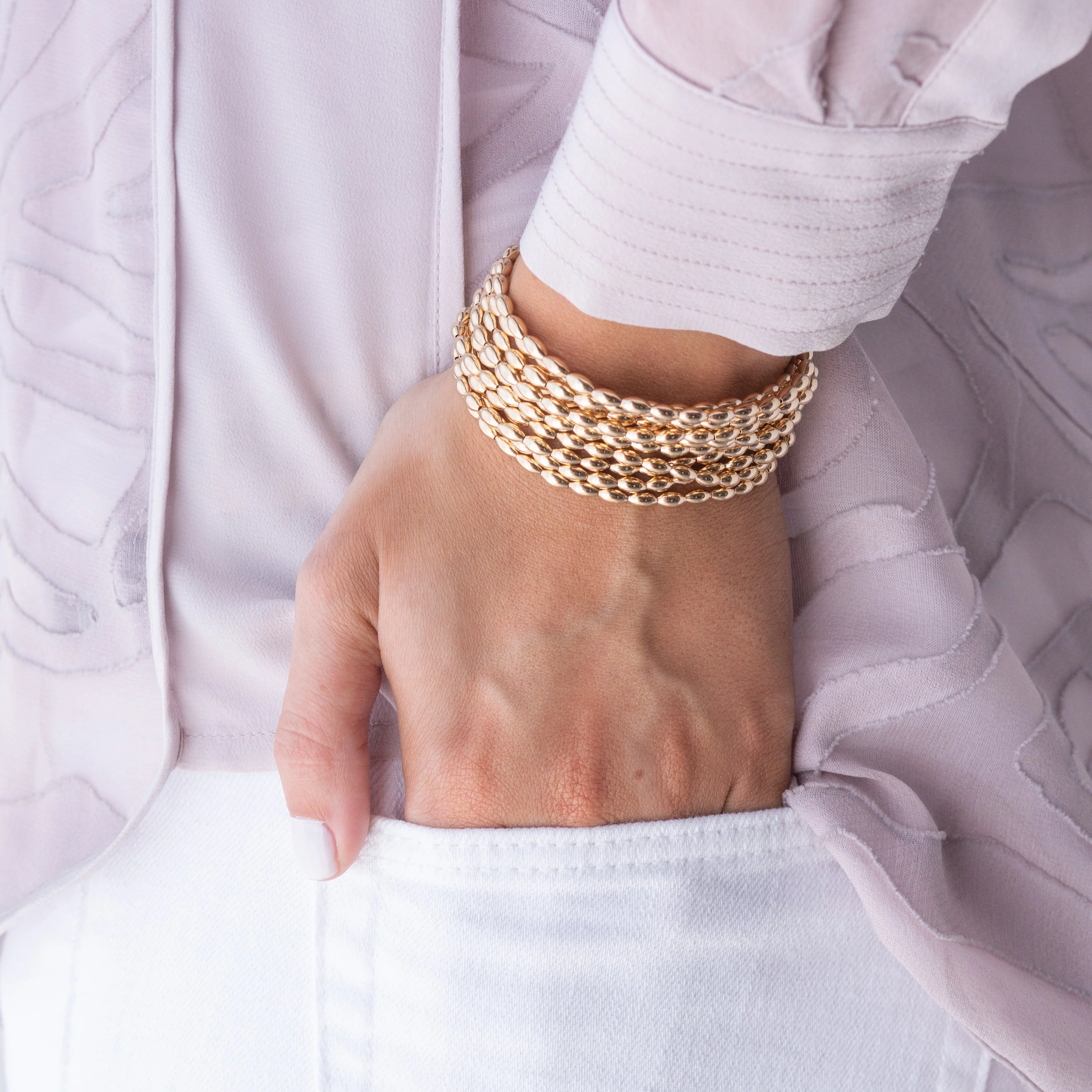 Harmony Small Gold Bead Bracelet - Image 2