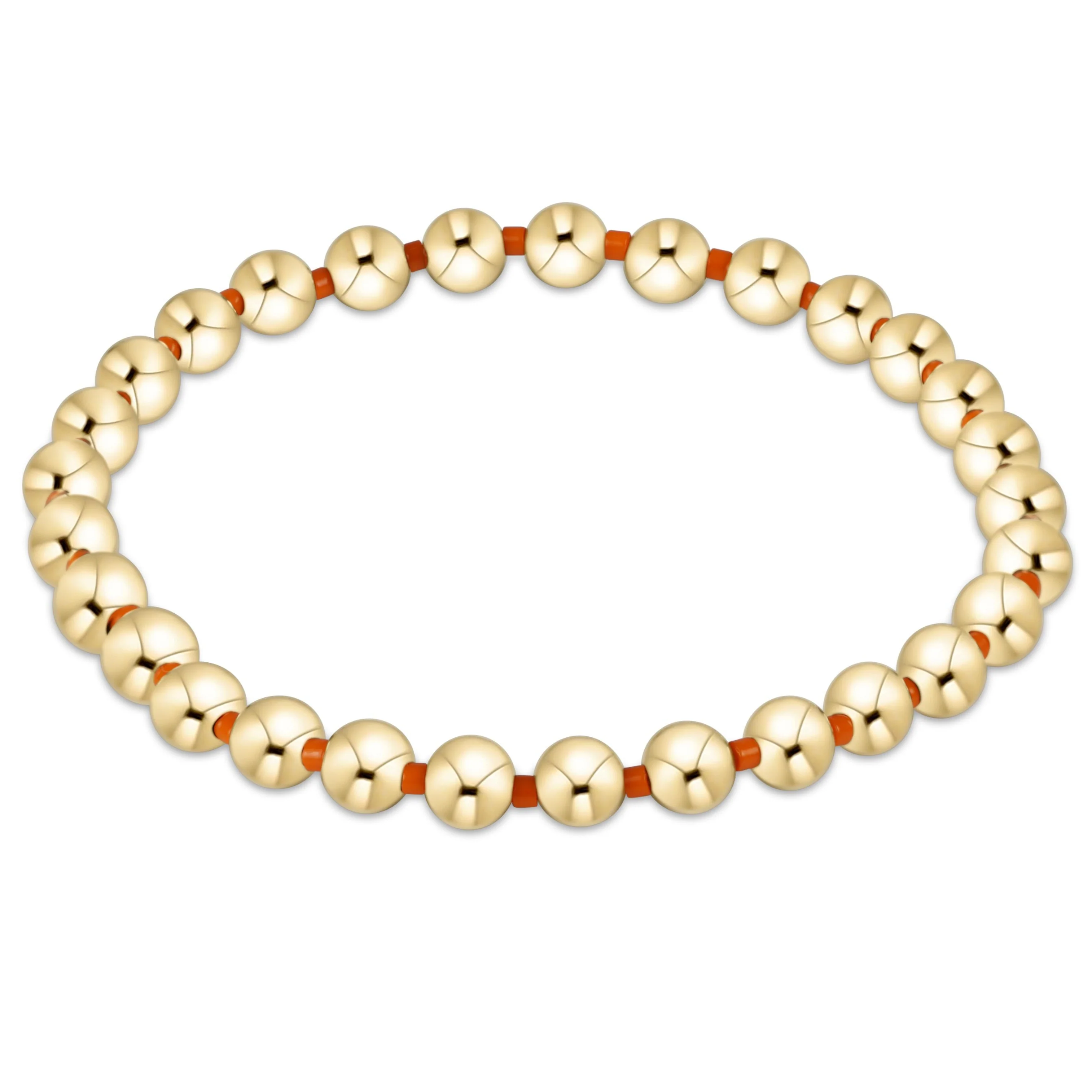 Gameday Hope Grateful 5mm Bead Bracelet - Bright Orange