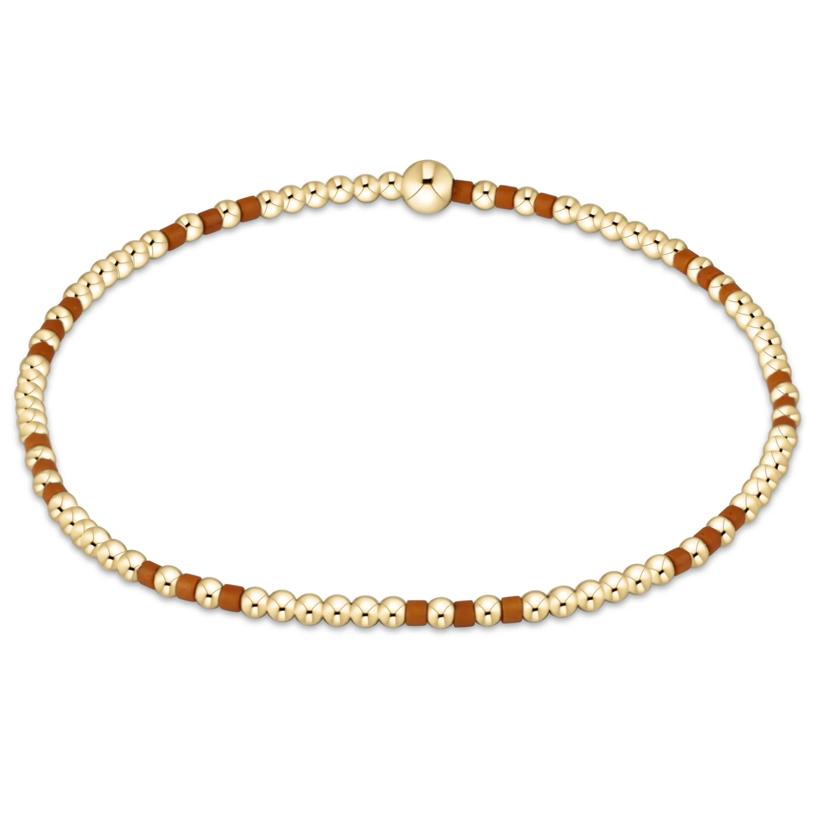 Gameday Hope Joy Pattern 2mm Bead Bracelet - Burnt Orange