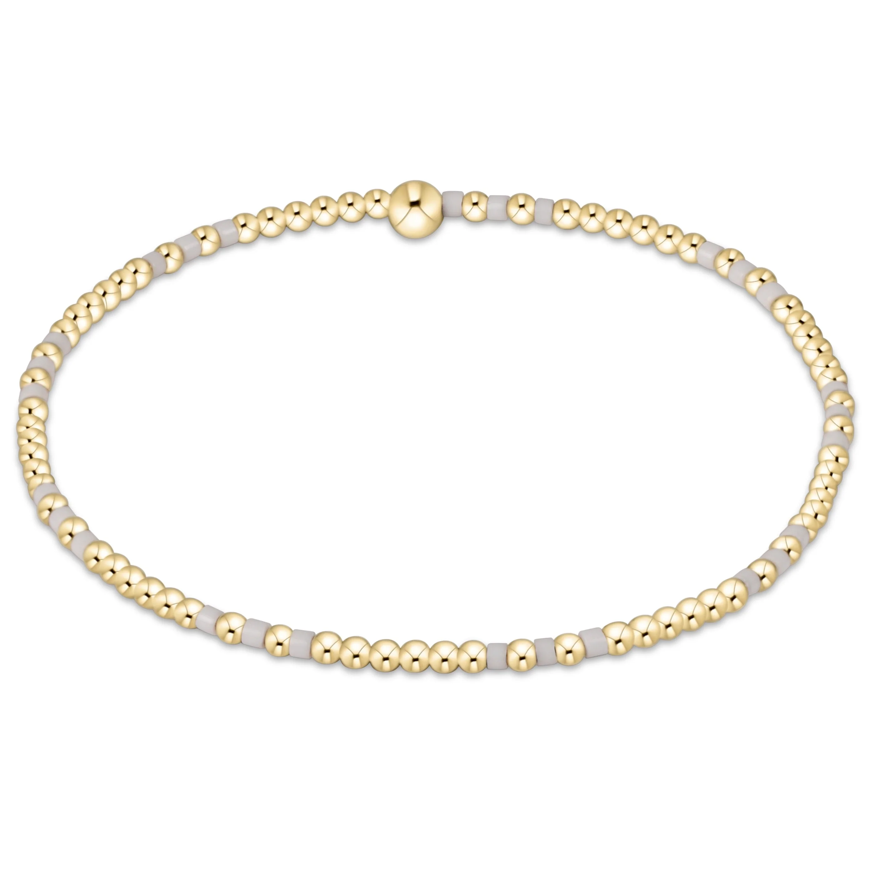 Gameday Hope Joy Pattern 2mm Bead Bracelet - Grey