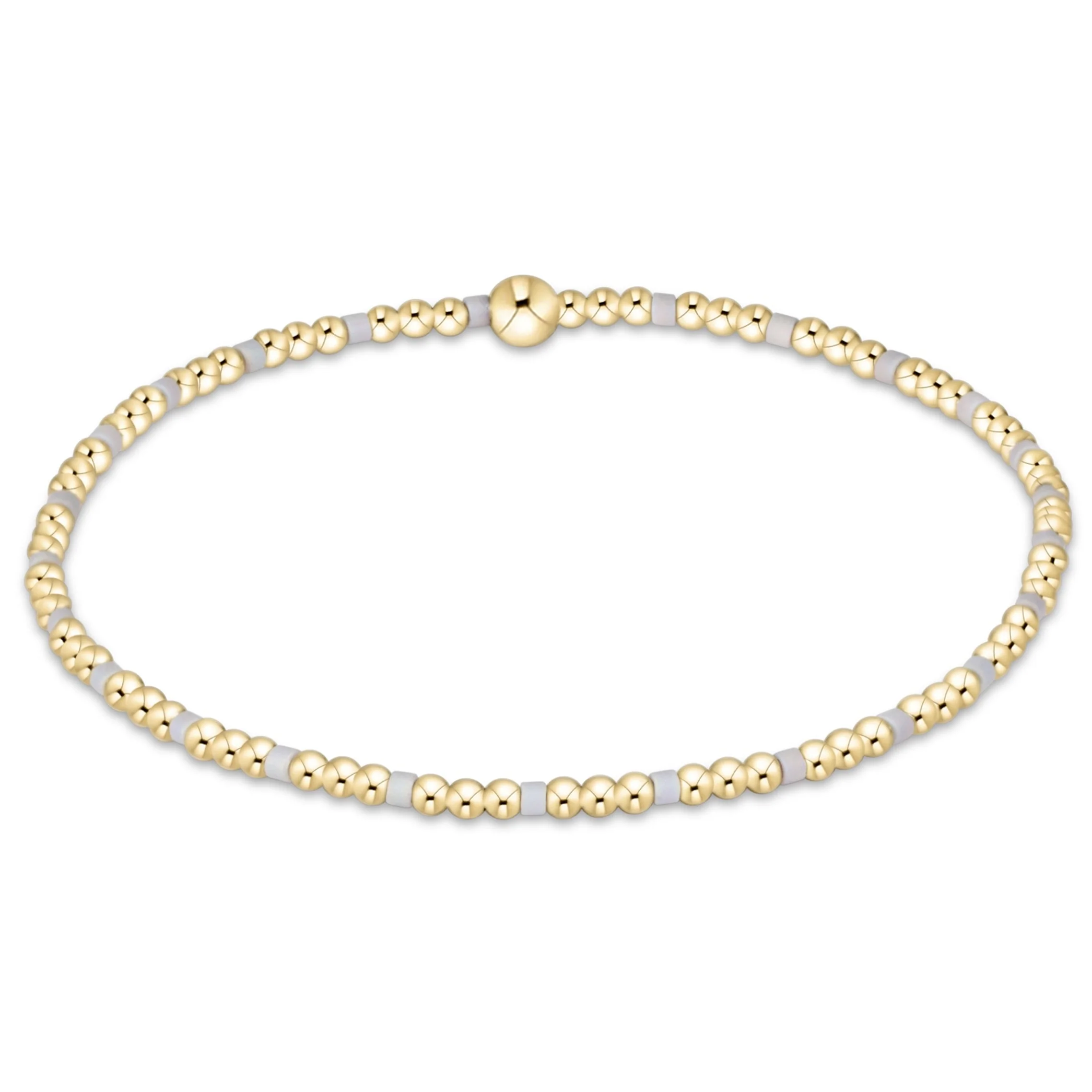 Gameday Hope Sincerity Pattern 2mm Bead Bracelet - Grey