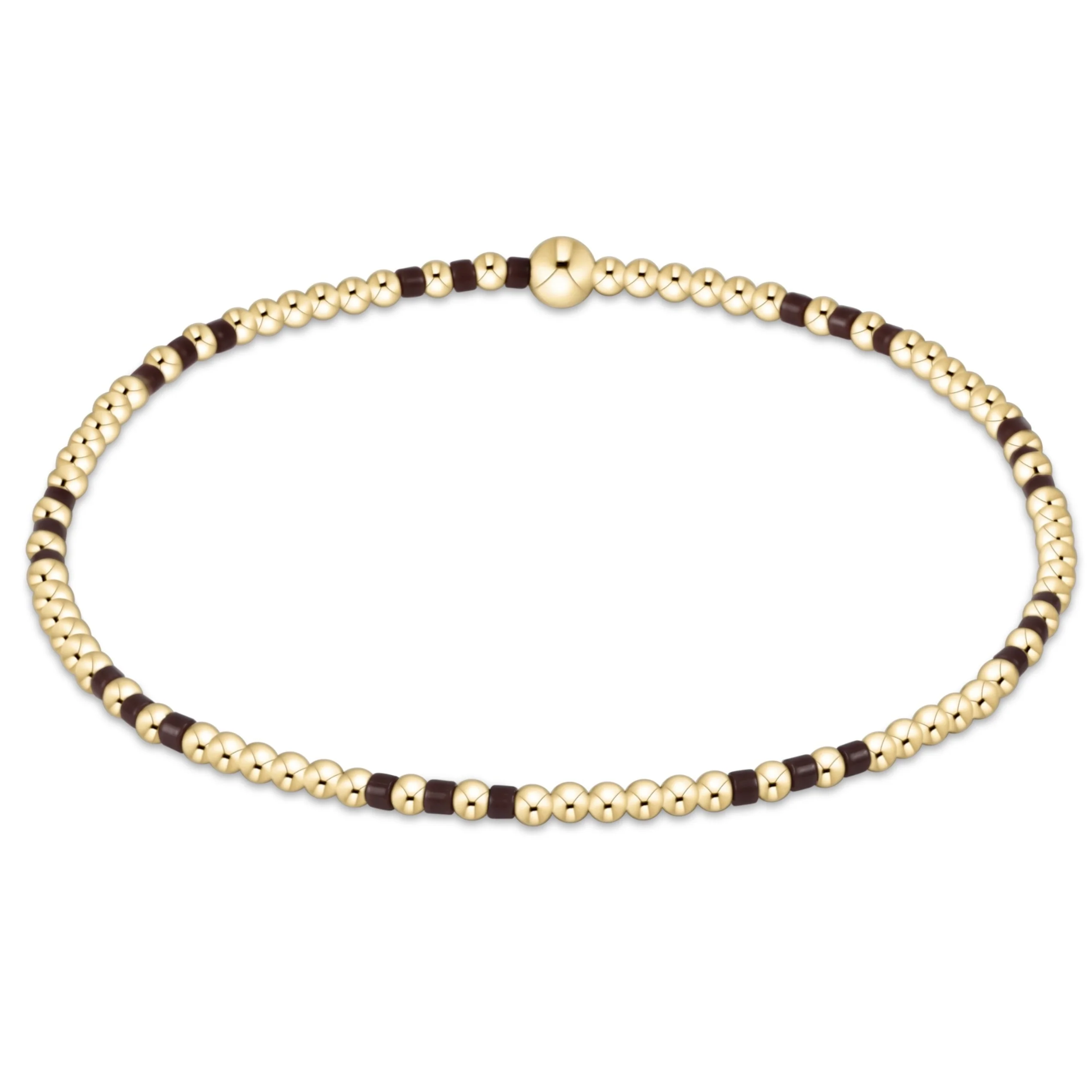 Hope Joy Pattern 2mm Bead Bracelet - Chocolate