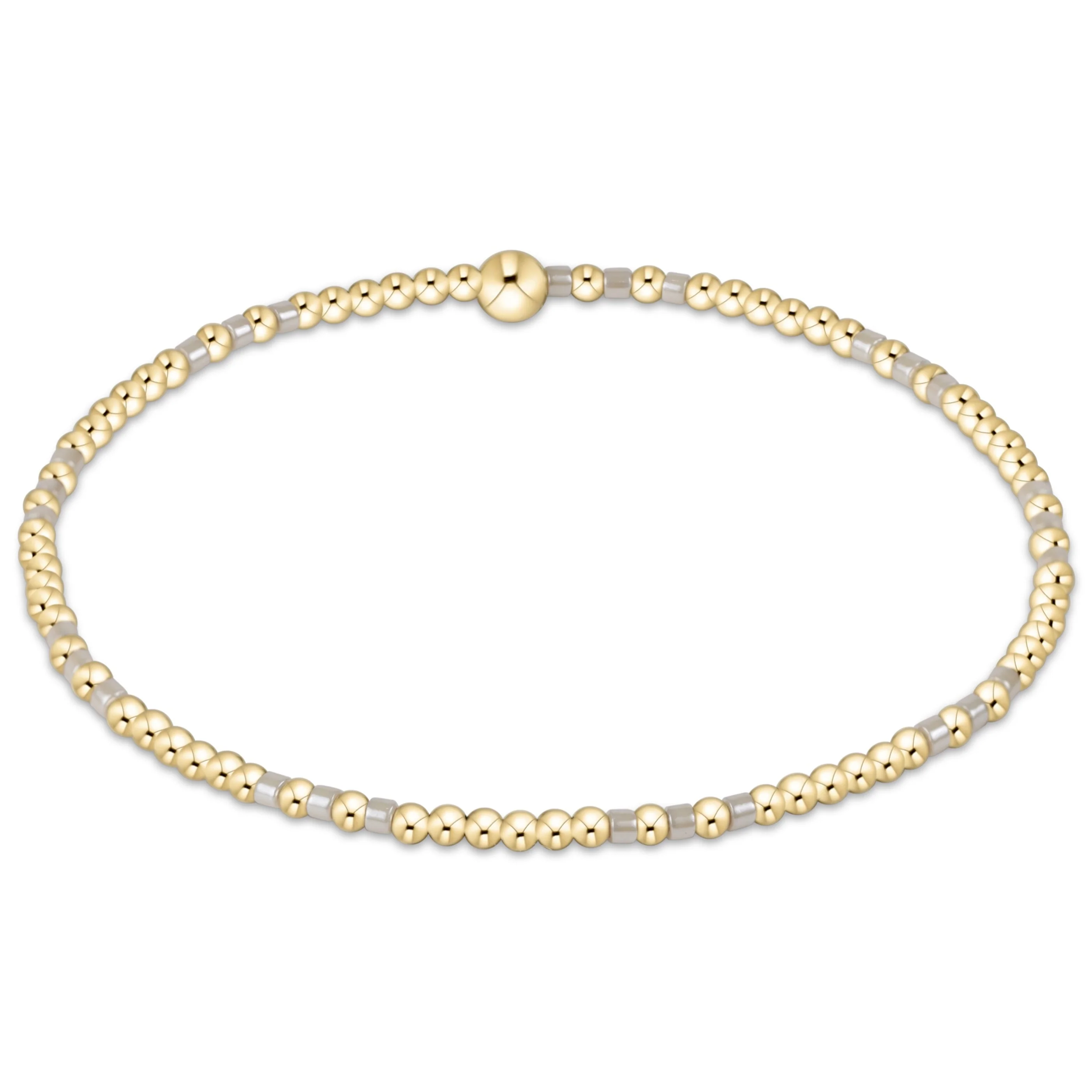 Hope Joy Pattern 2mm Bead Bracelet - Milkshake