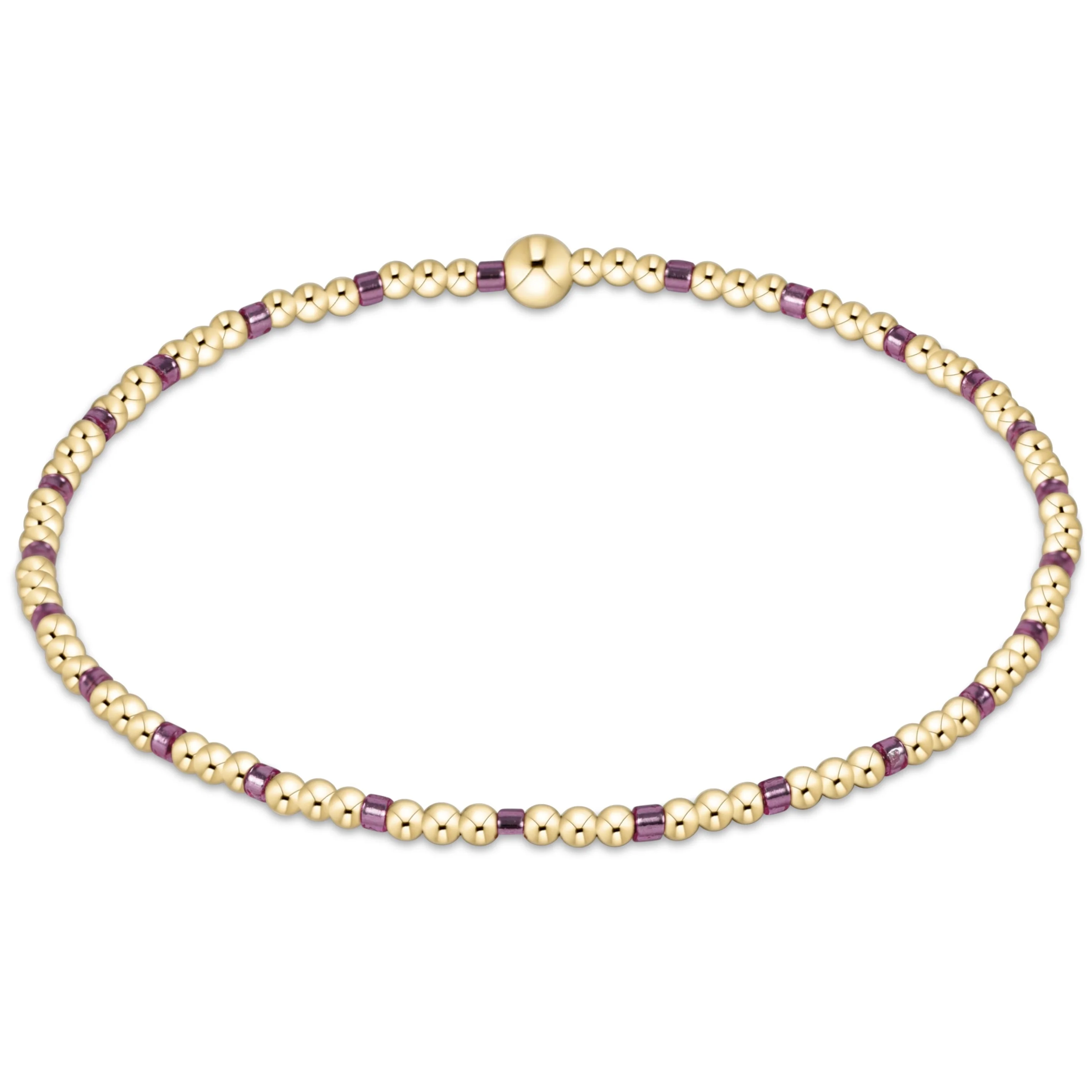 Hope Sincerity Pattern 2mm Bead Bracelet - Pink Metallic