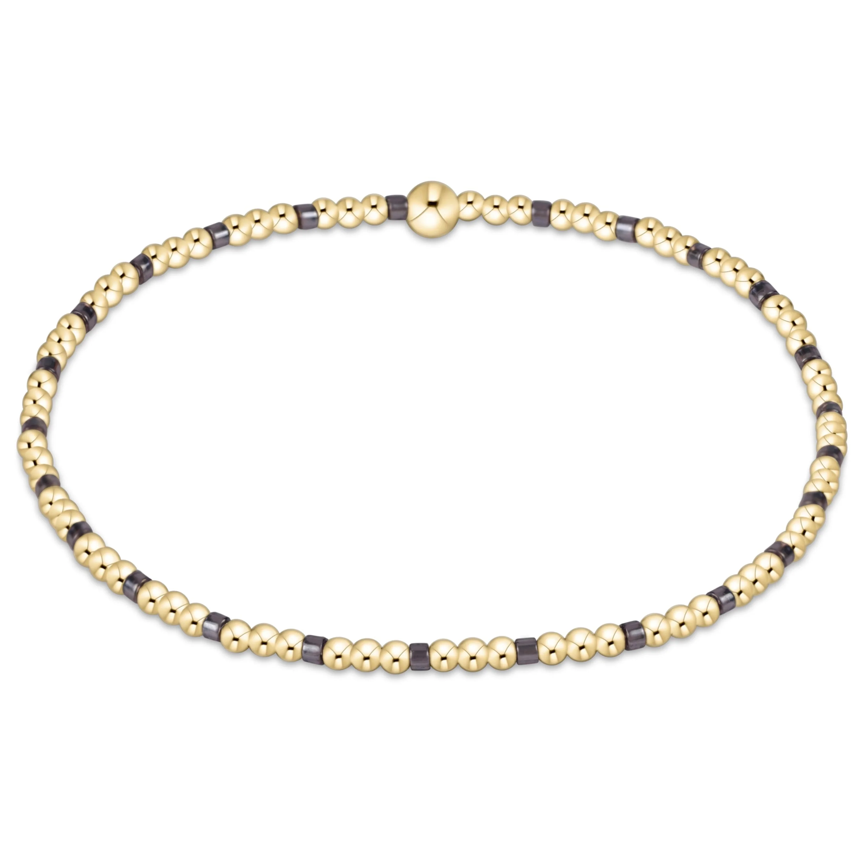 Hope Sincerity Pattern 2mm Bead Bracelet - Taupe With A Twist