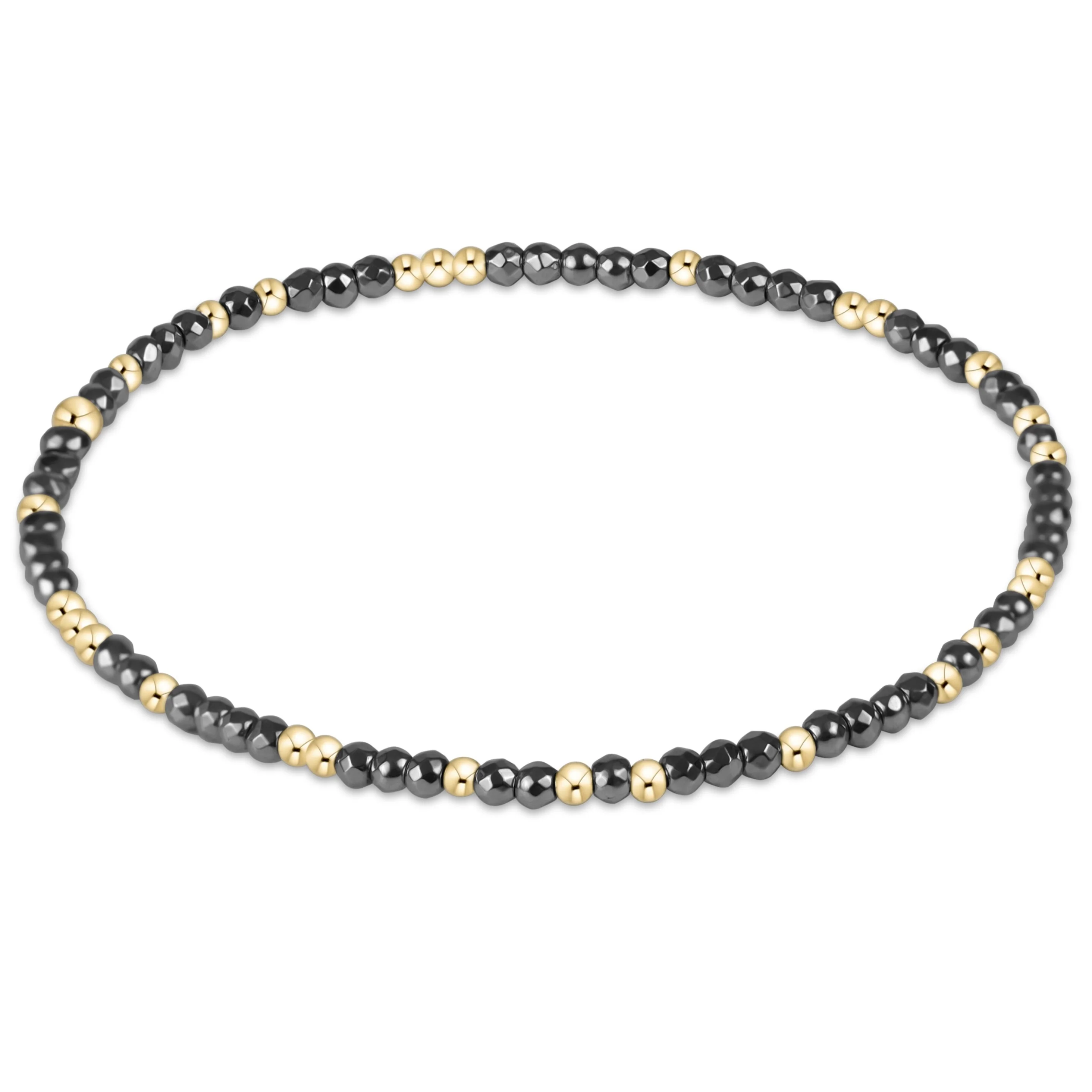 hope unwritten silver faceted hematite 2mm bead bracelet