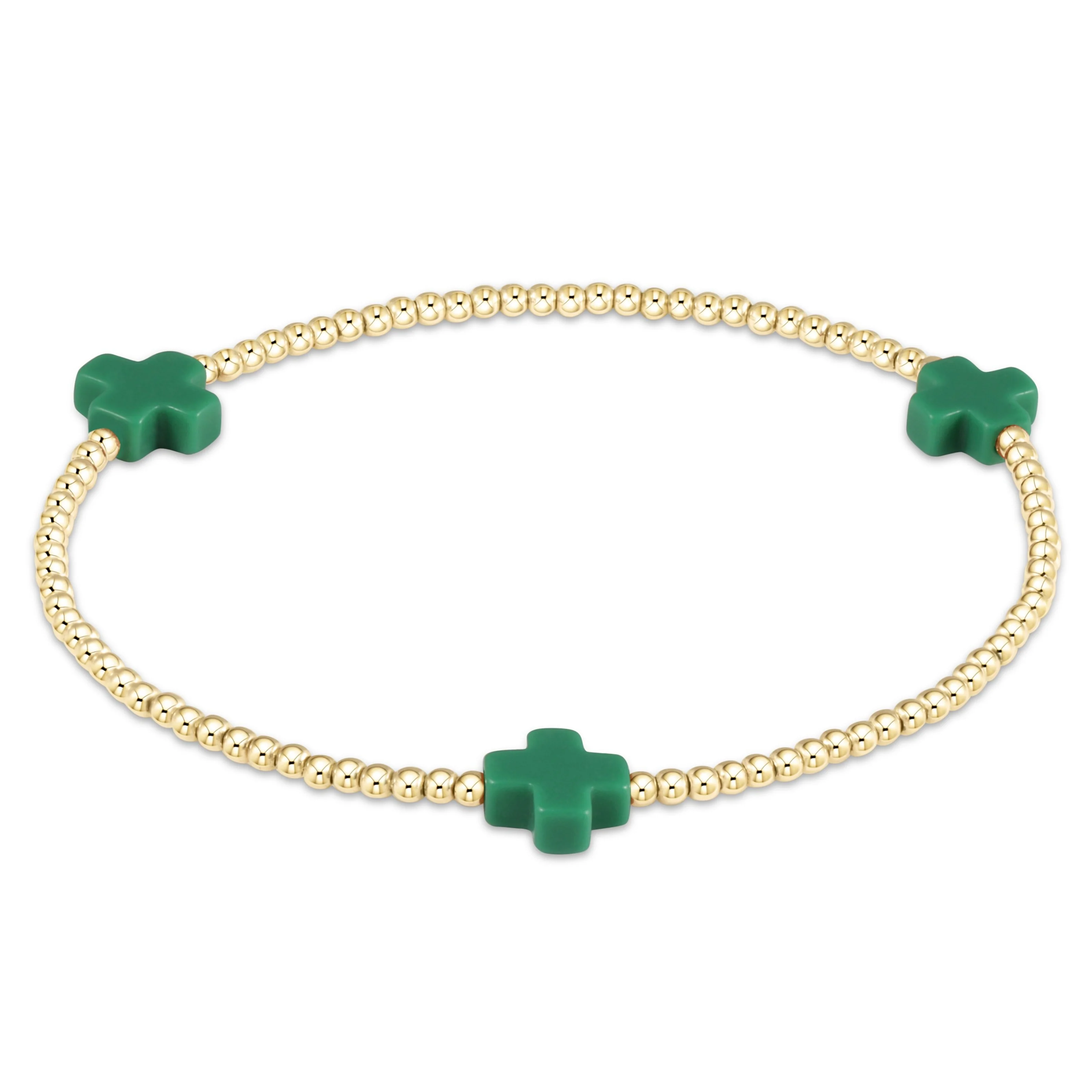 Signature Cross Gold Pattern 2mm Bead Bracelet - Image 10
