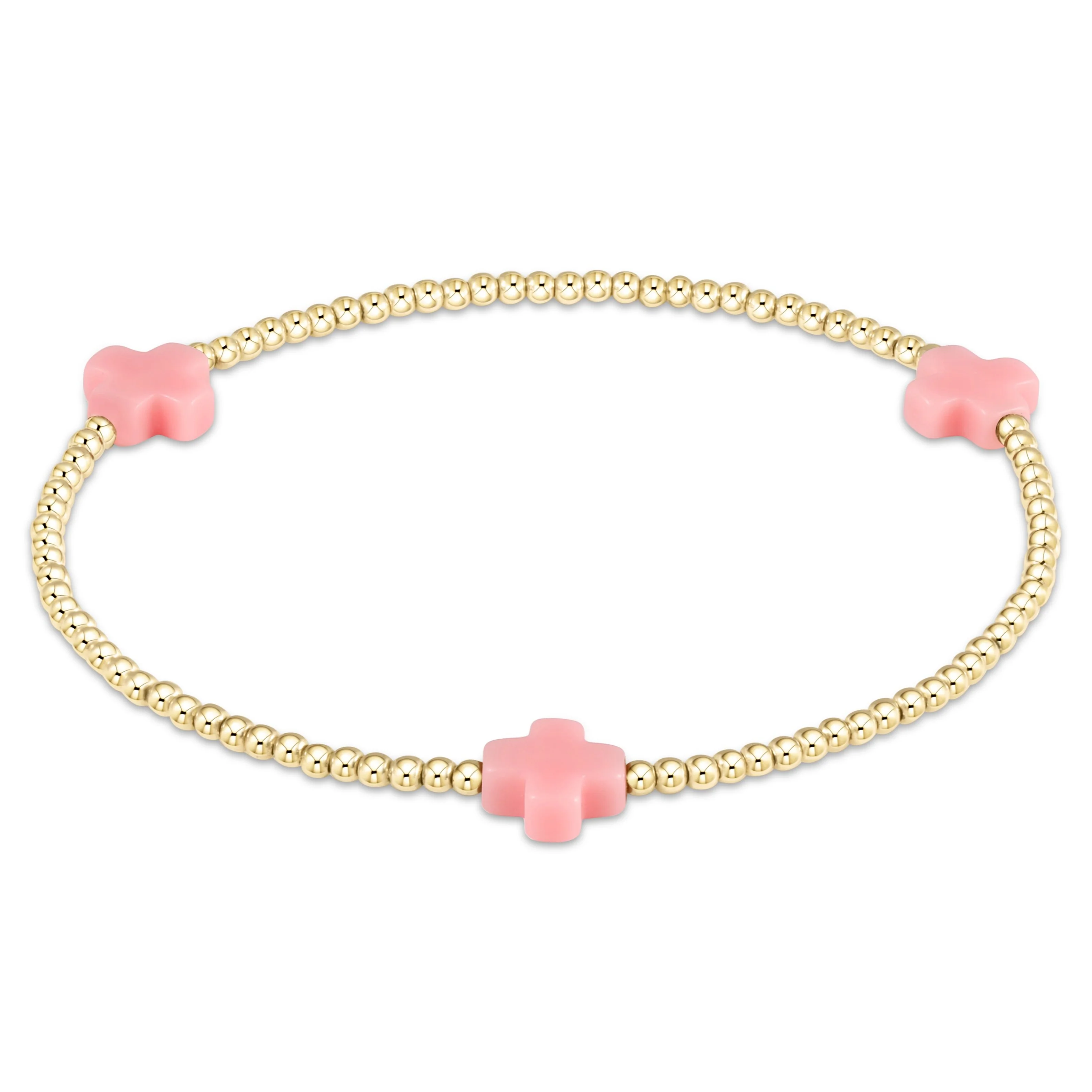 Signature Cross Gold Pattern 2mm Bead Bracelet - Image 11