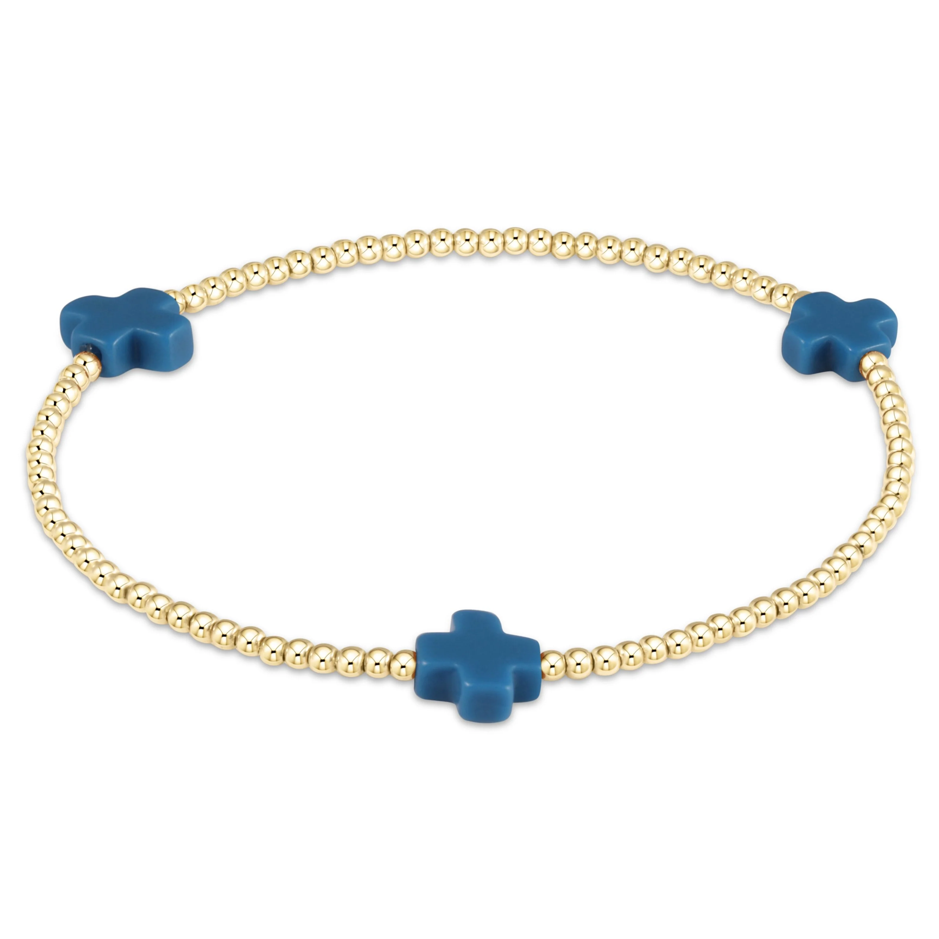 Signature Cross Gold Pattern 2mm Bead Bracelet - Image 13
