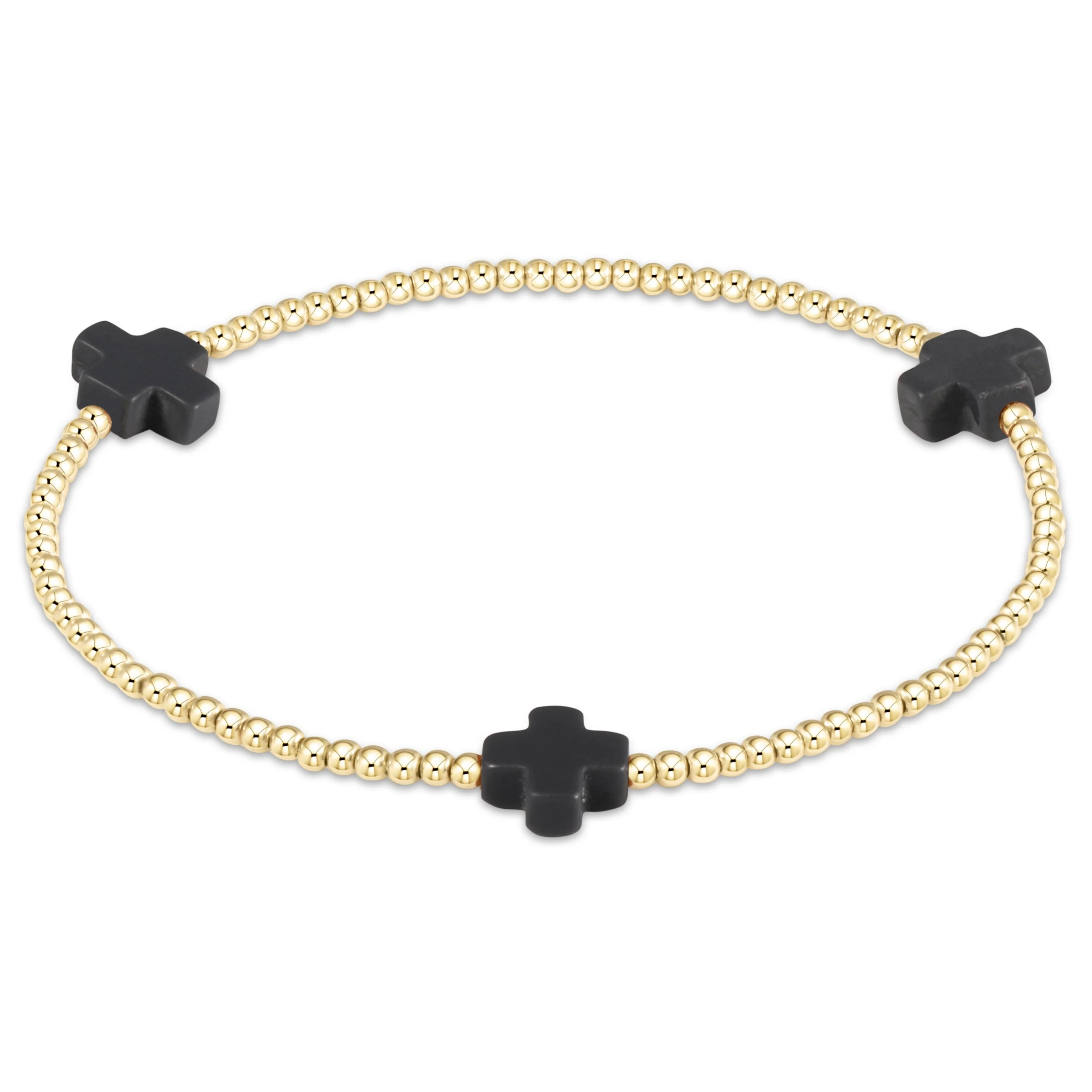 Signature Cross Gold Pattern 2mm Bead Bracelet - Image 14