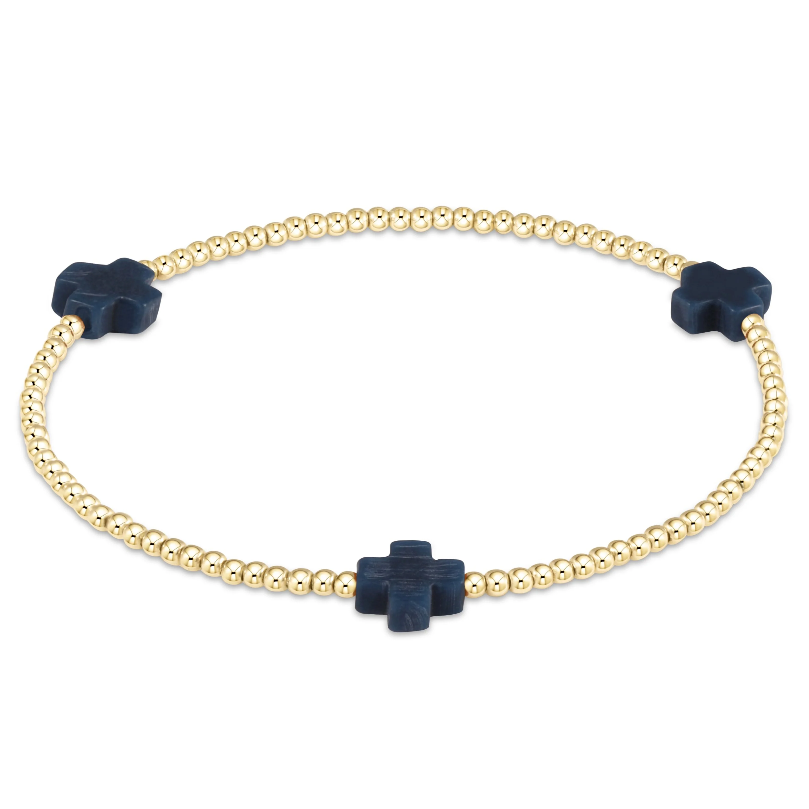 Signature Cross Gold Pattern 2mm Bead Bracelet - Image 5