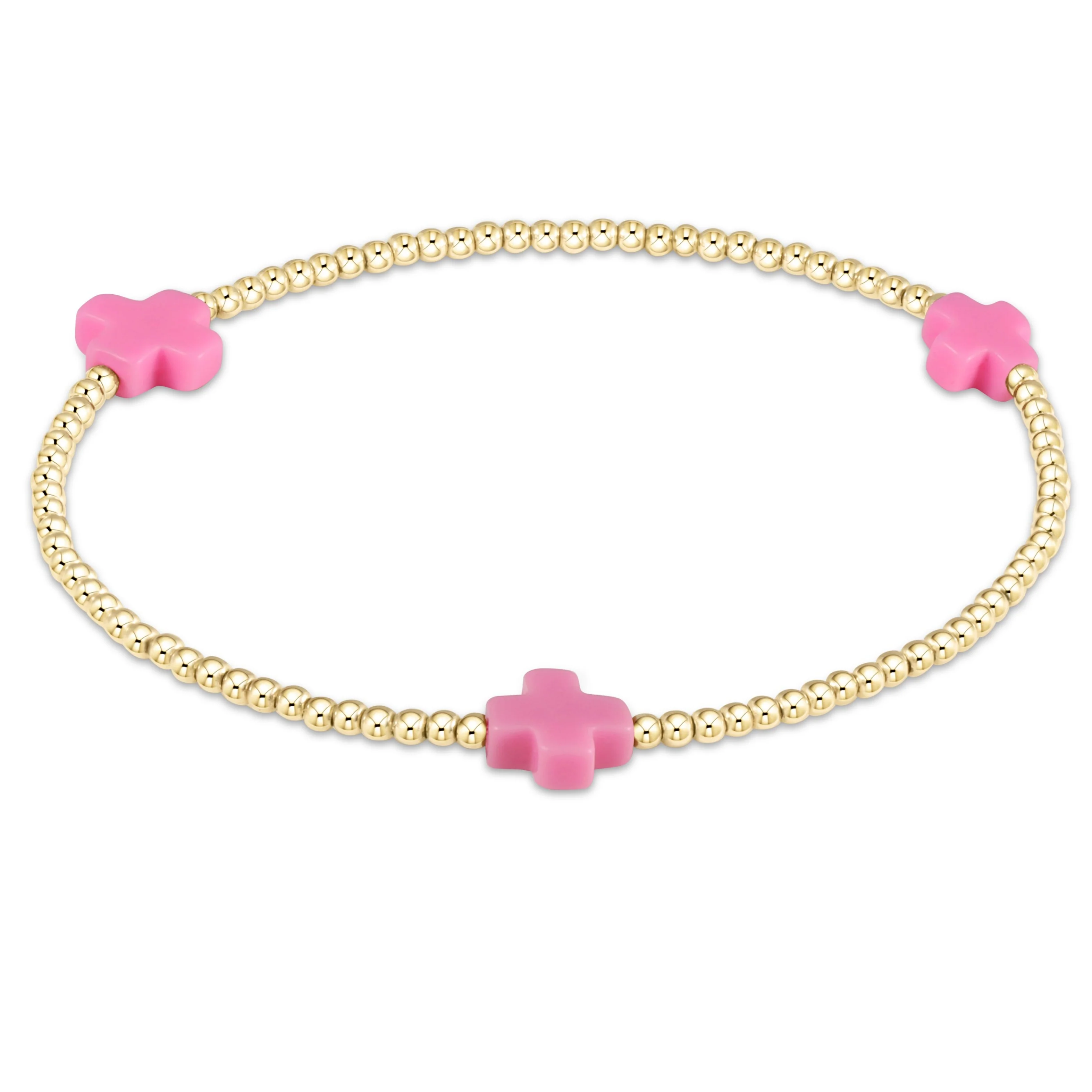 Signature Cross Gold Pattern 2mm Bead Bracelet - Image 6
