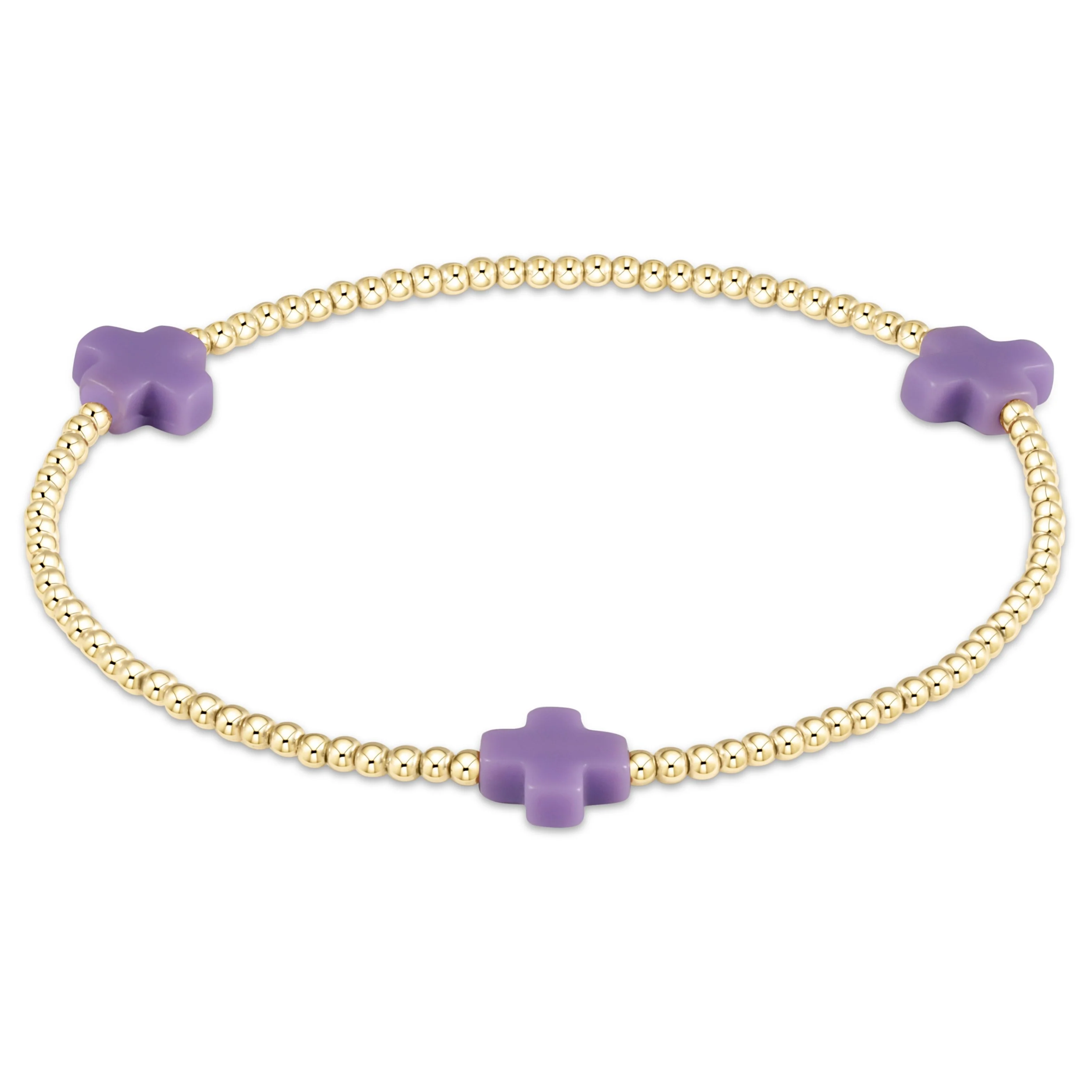 Signature Cross Gold Pattern 2mm Bead Bracelet - Image 7