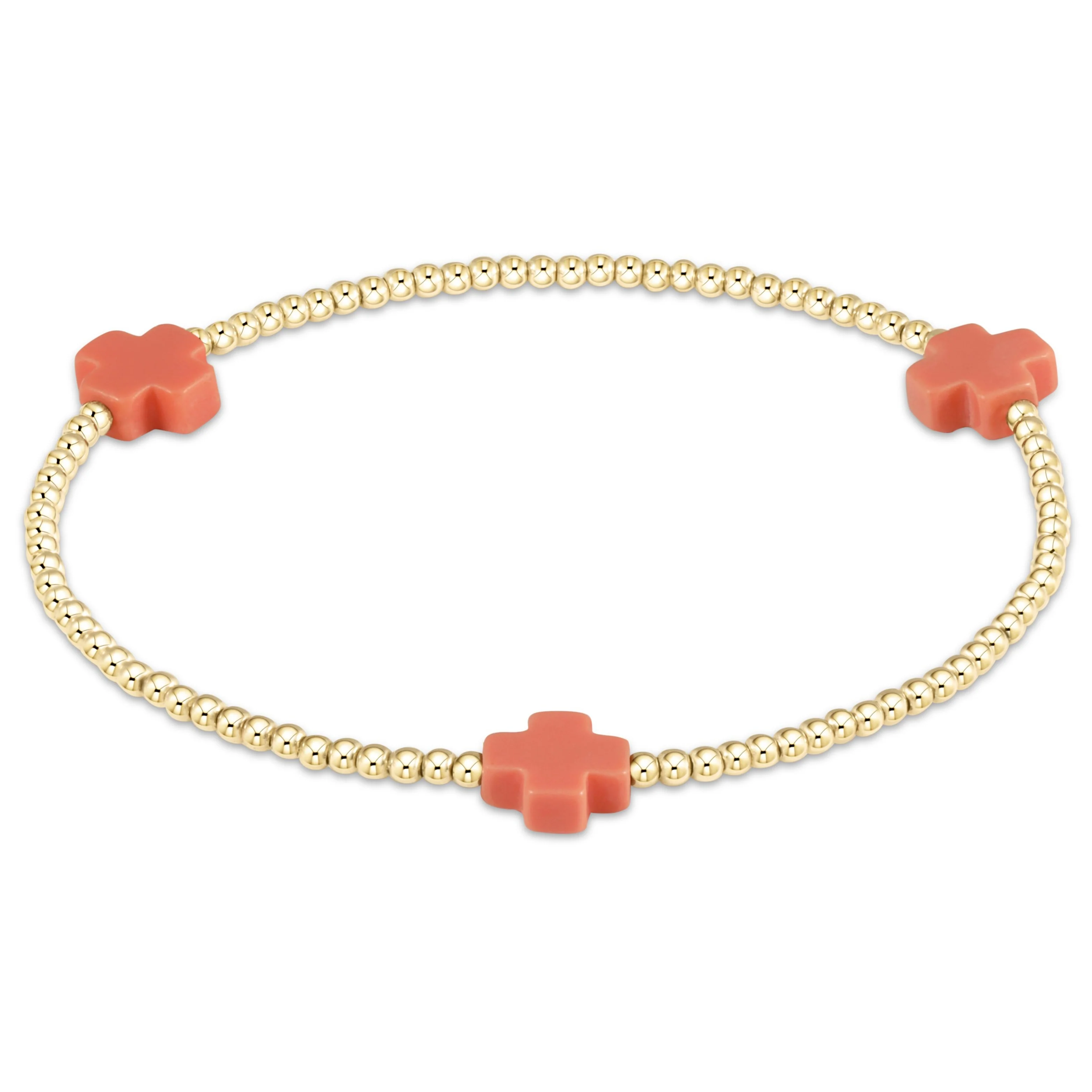 Signature Cross Gold Pattern 2mm Bead Bracelet - Image 9