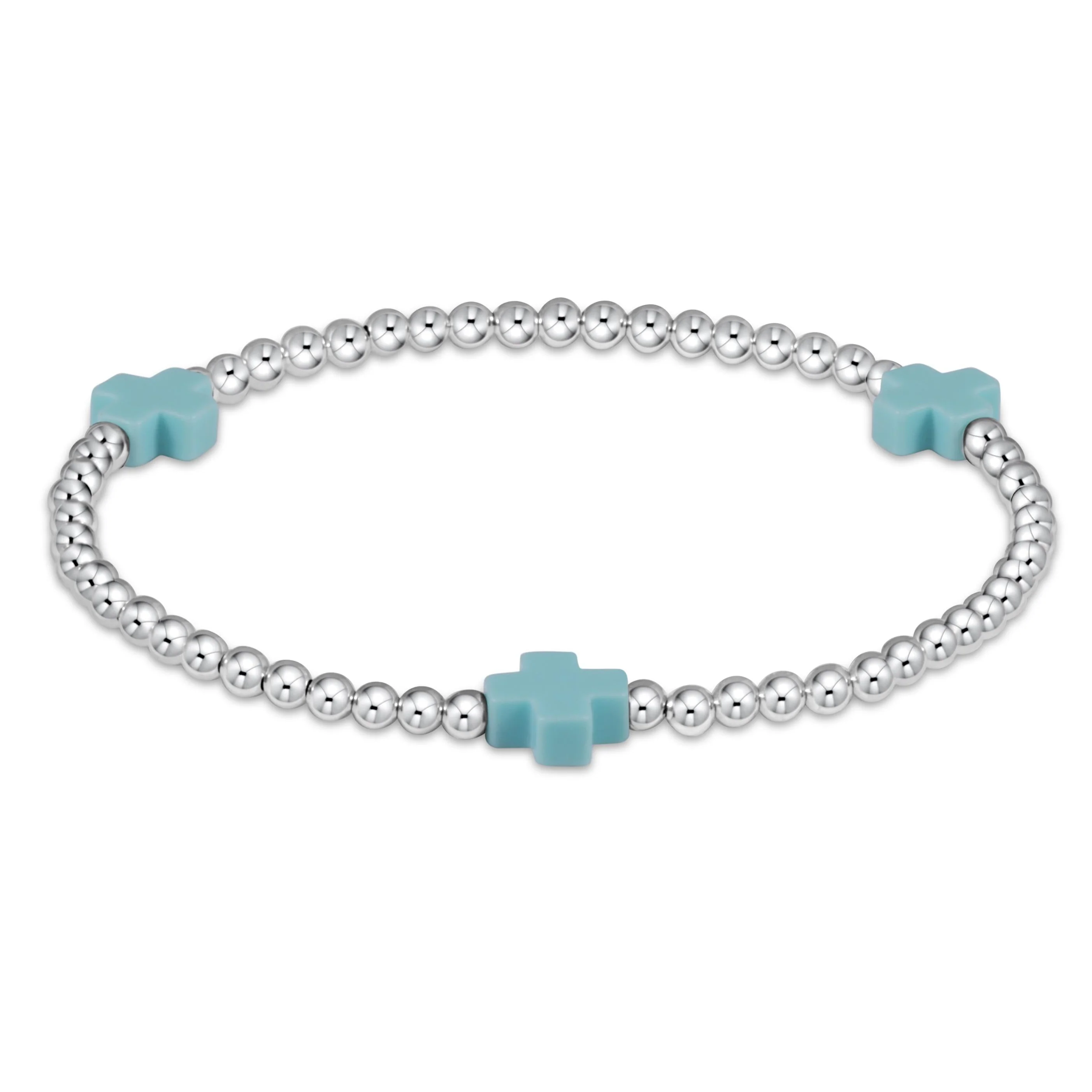 Signature Cross Sterling Pattern 3mm Bead Bracelet - Image 2