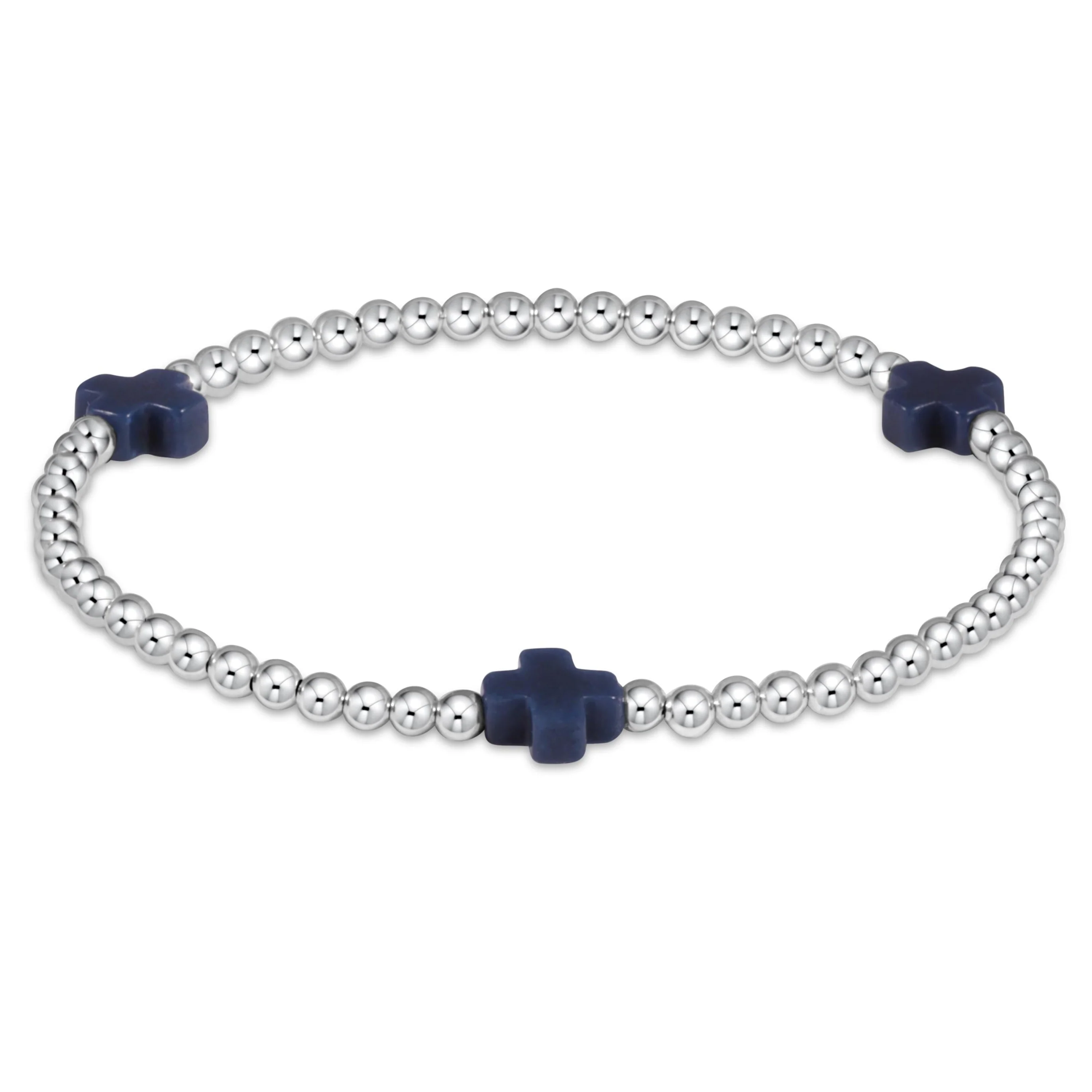 Signature Cross Sterling Pattern 3mm Bead Bracelet - Image 4