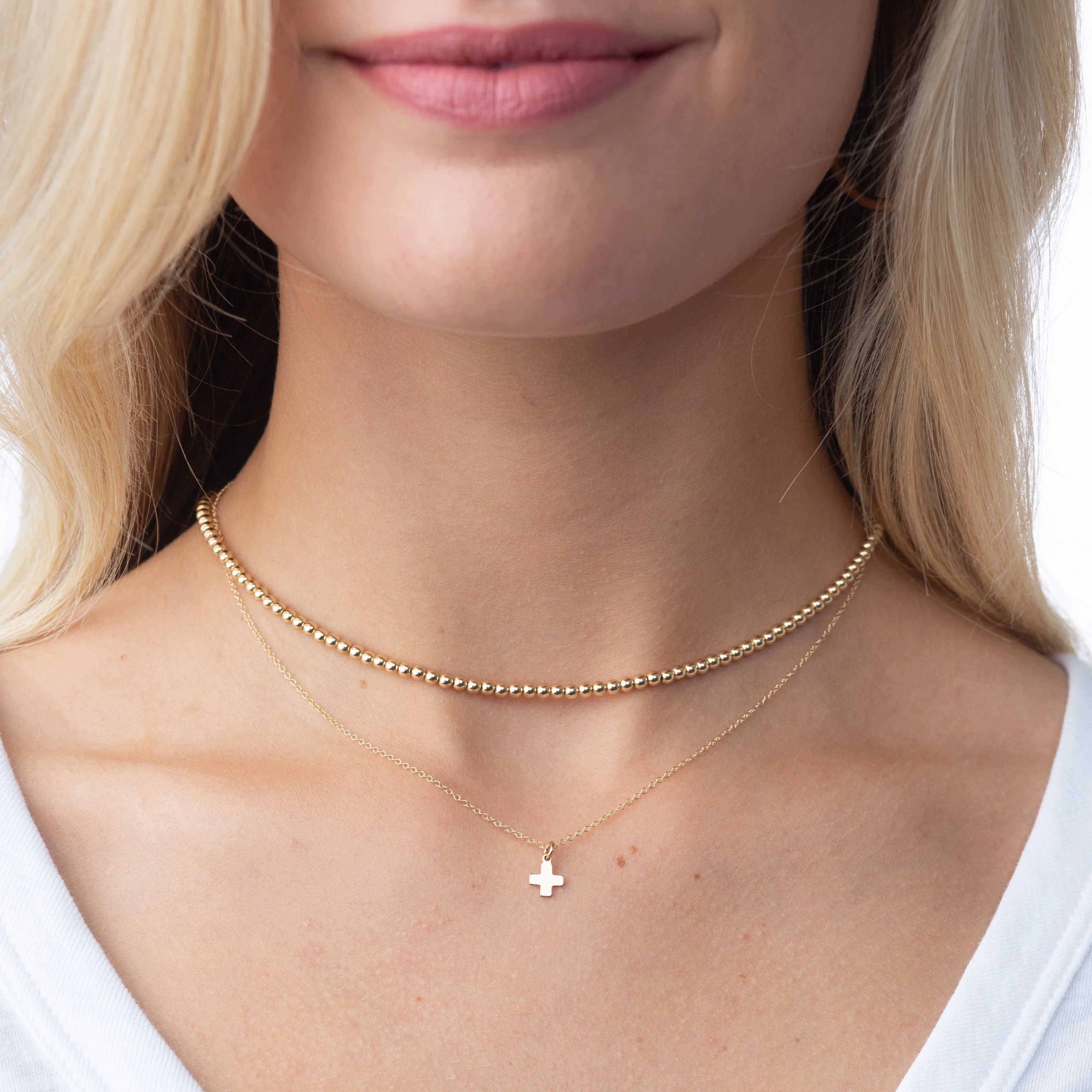 16" Necklace Gold - Signature Cross Gold Charm - Image 3